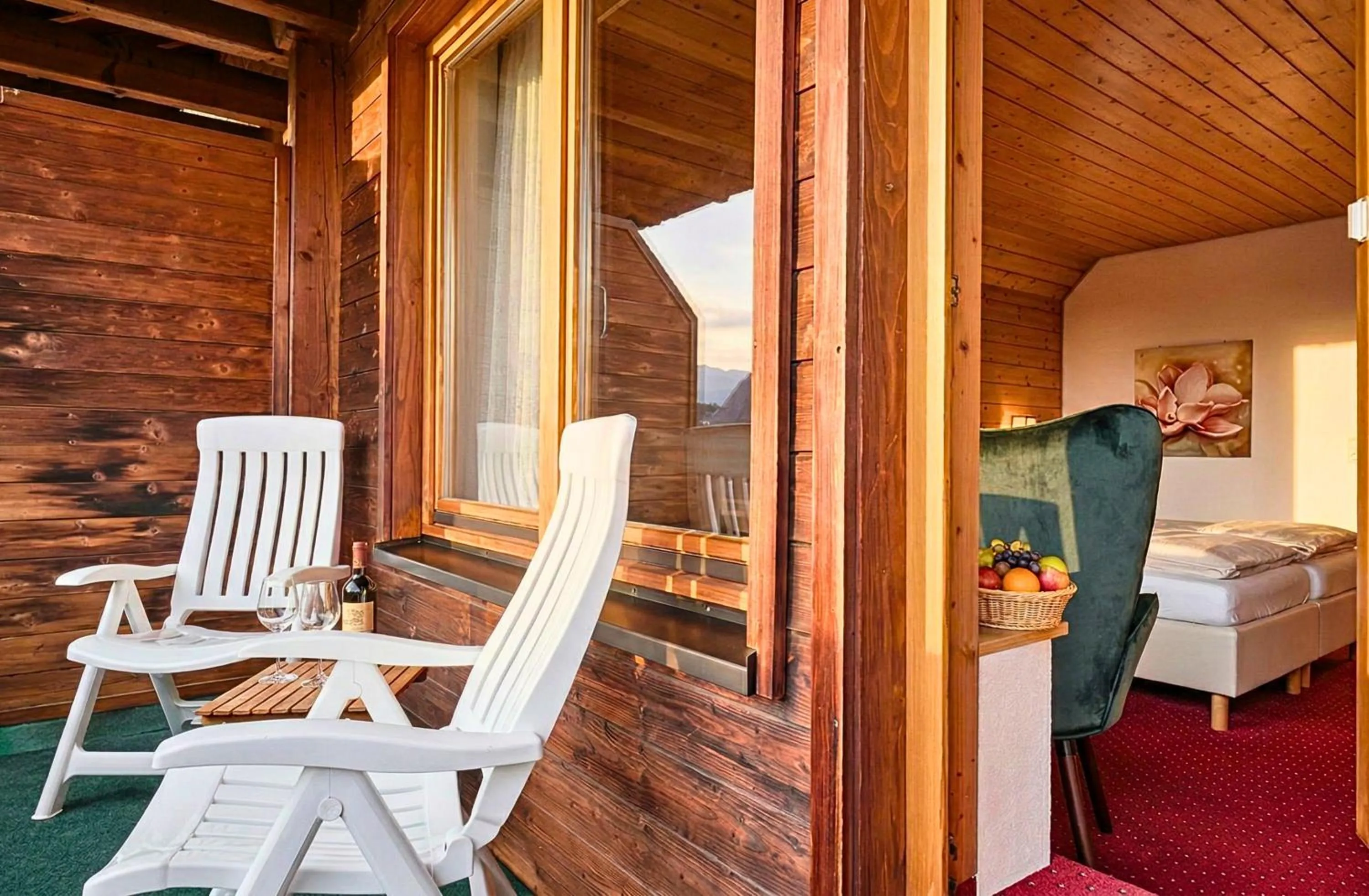 Balcony/Terrace, Bed in Hotel Hochfirst