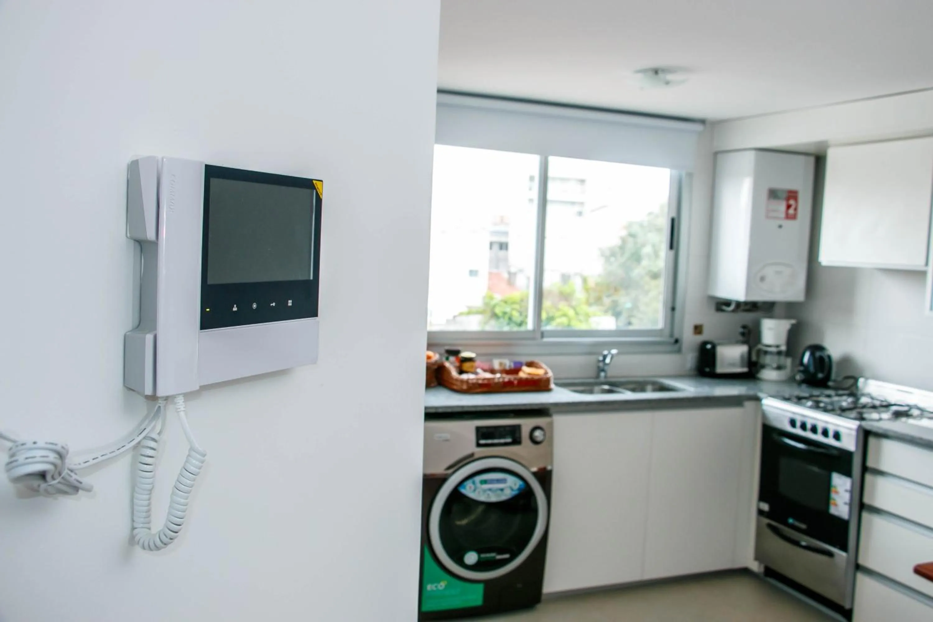 Communal kitchen in Los Asturianos APART amentos 1 y 2 Mar del Plata