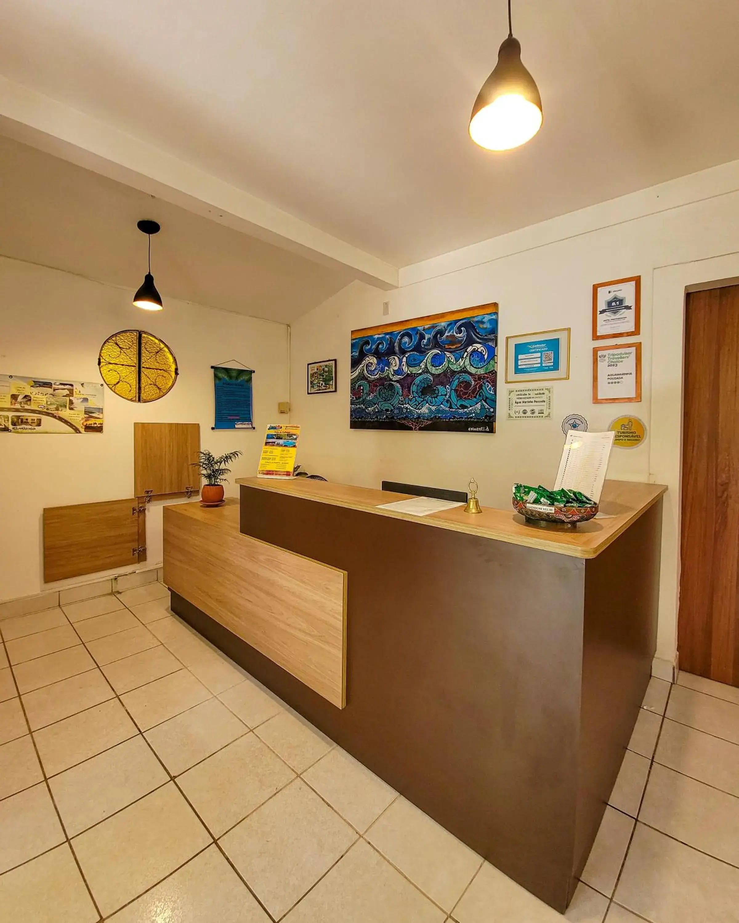 Lobby or reception in Aguamarinha Pousada Lobby or reception in Aguamarinha Pousada