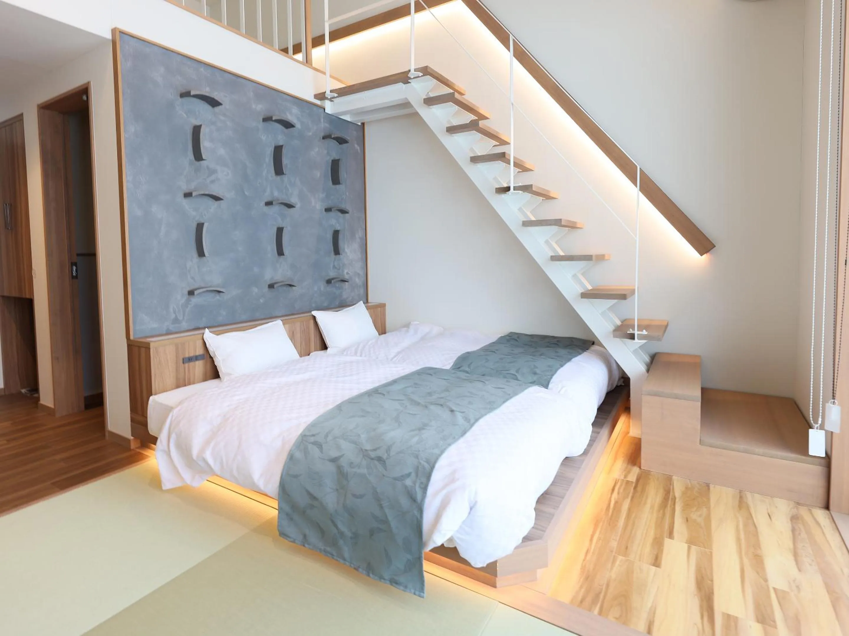 Bed in Hakuba Ryujin Onsen RYOKAN SUI