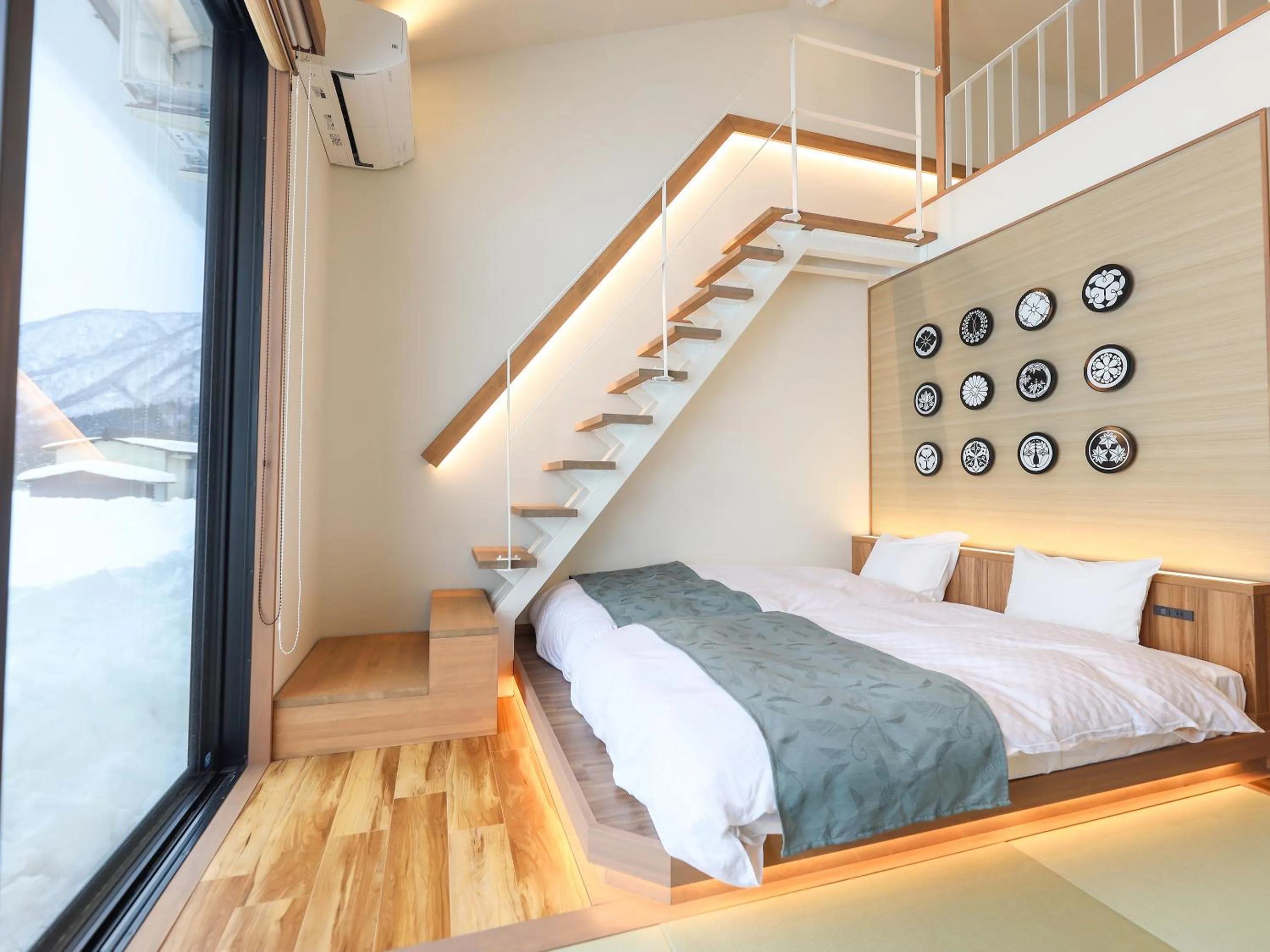 Bed in Hakuba Ryujin Onsen RYOKAN SUI