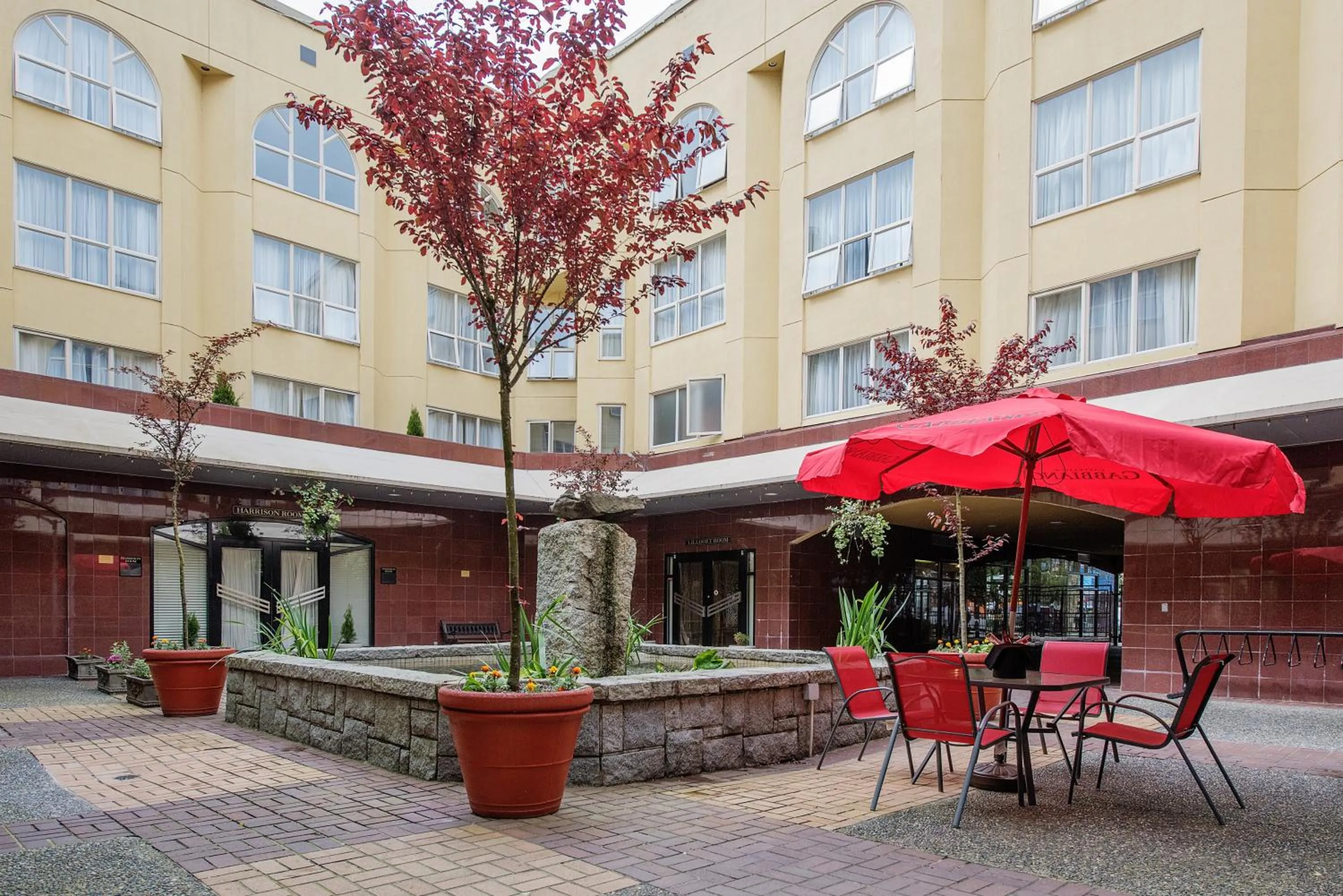 Patio in Harrison Lake Hotel
