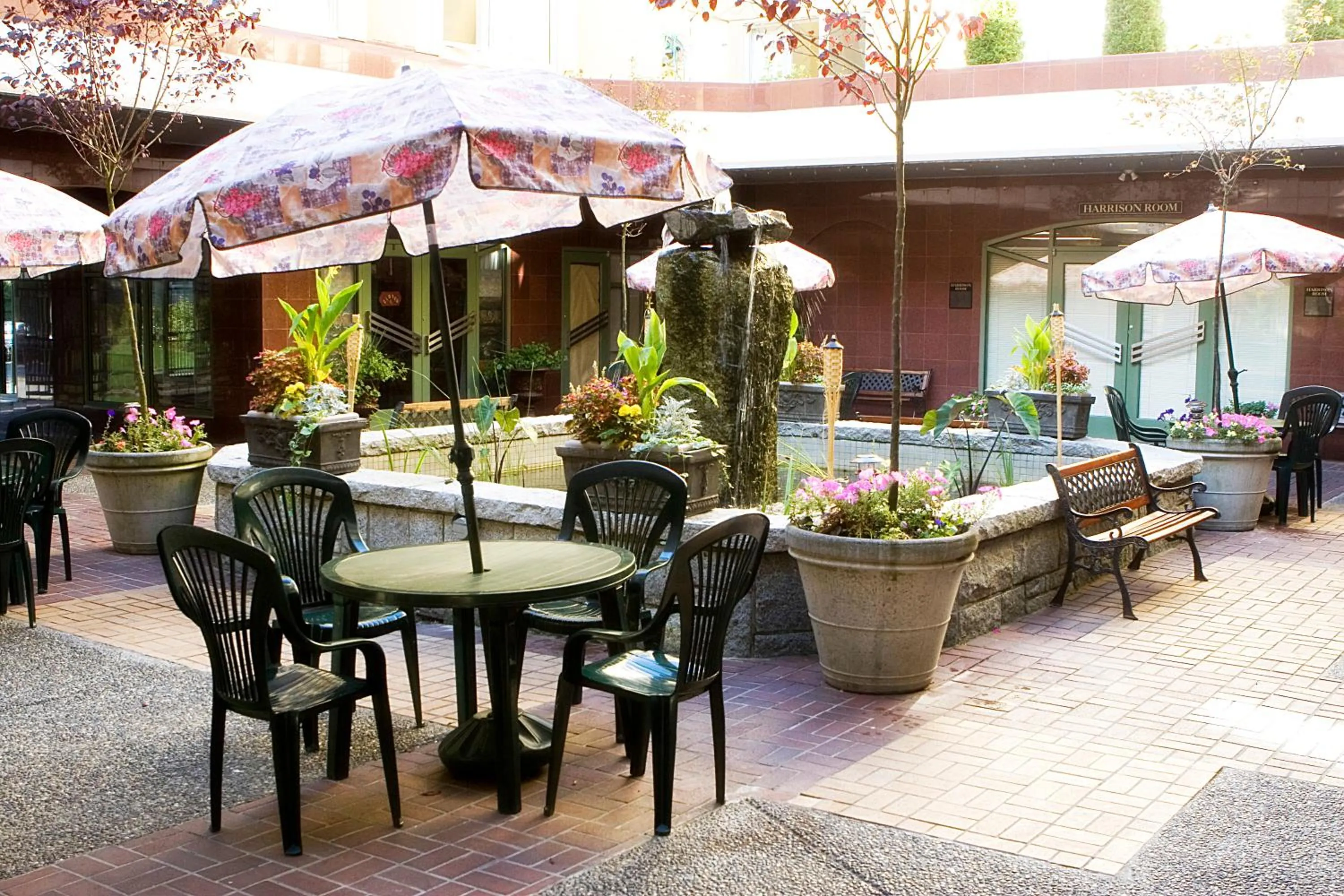 Patio in Harrison Lake Hotel