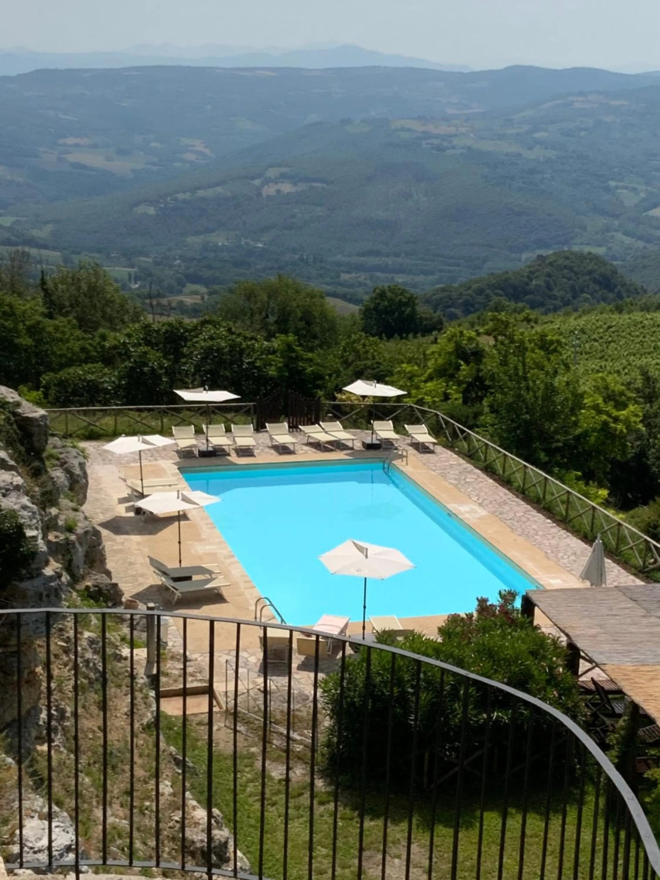Pool view in Castello di Titignano
