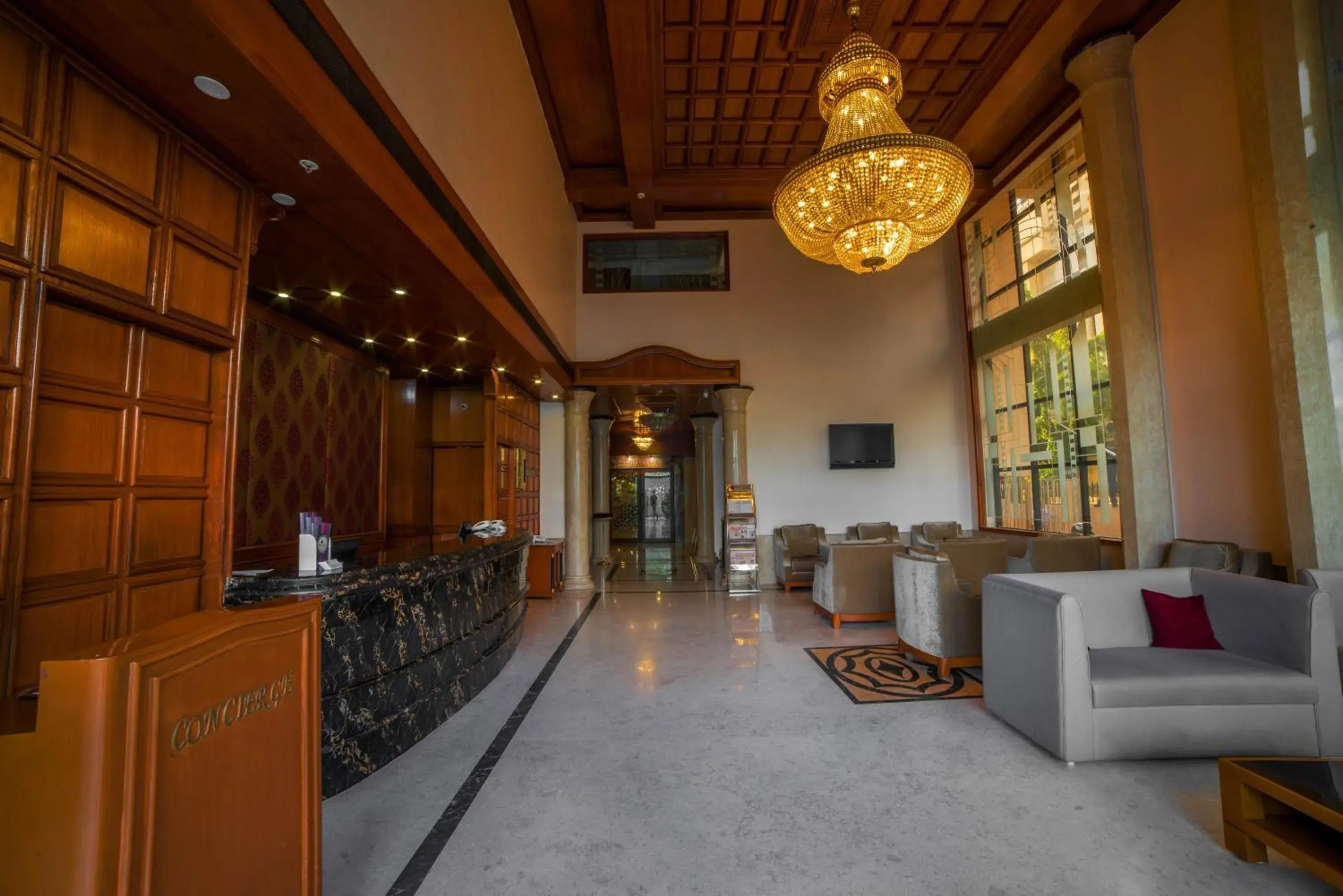 Lobby or reception in Raj Park Hotel Chennai Lobby or reception in Raj Park Hotel Chennai