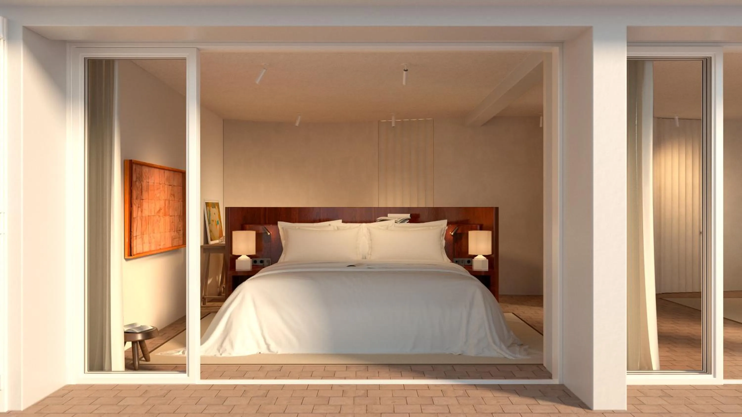 Bed in Les Roches Rouges, a Beaumier hotel