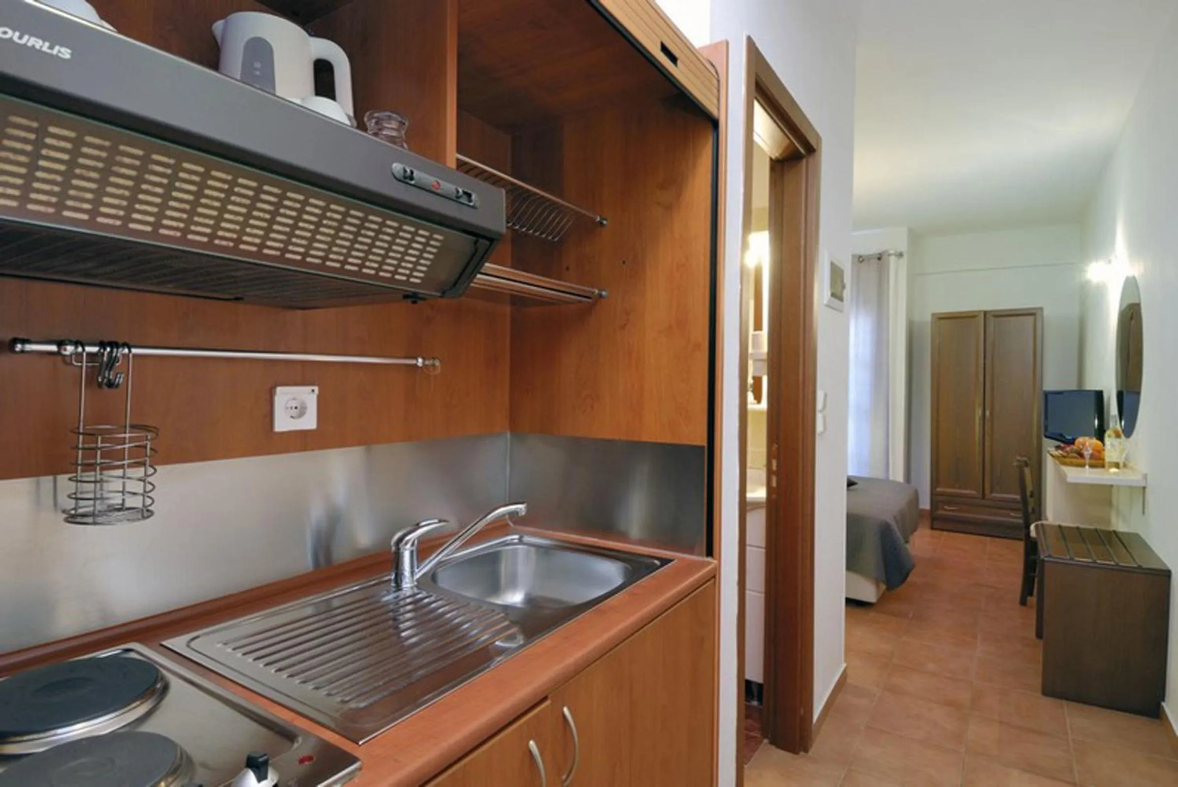 Kitchen or kitchenette in Enalion Hotel