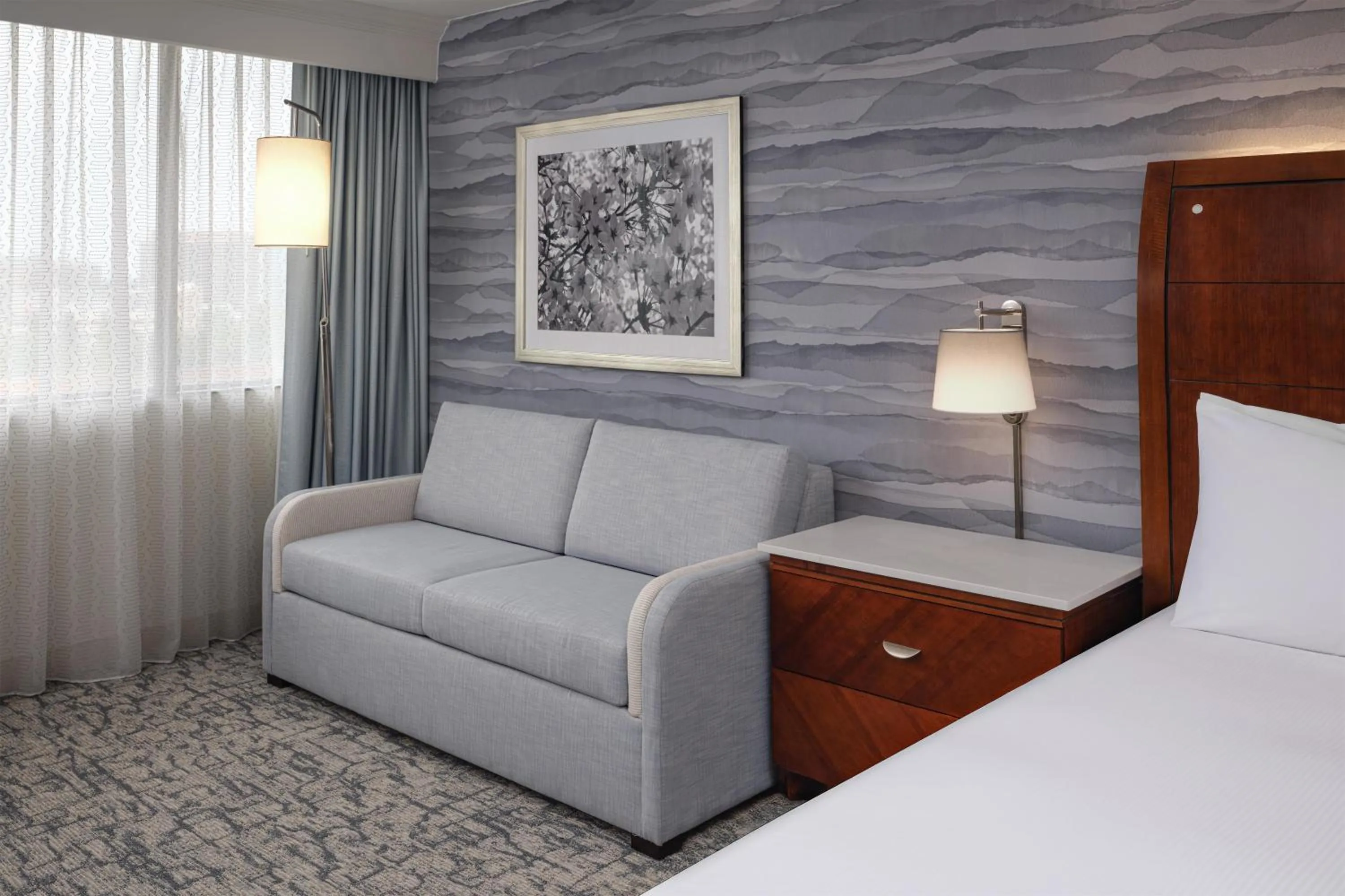 Living room, Bed in Hilton Washington DC/Rockville Hotel & Executive Meeting Center