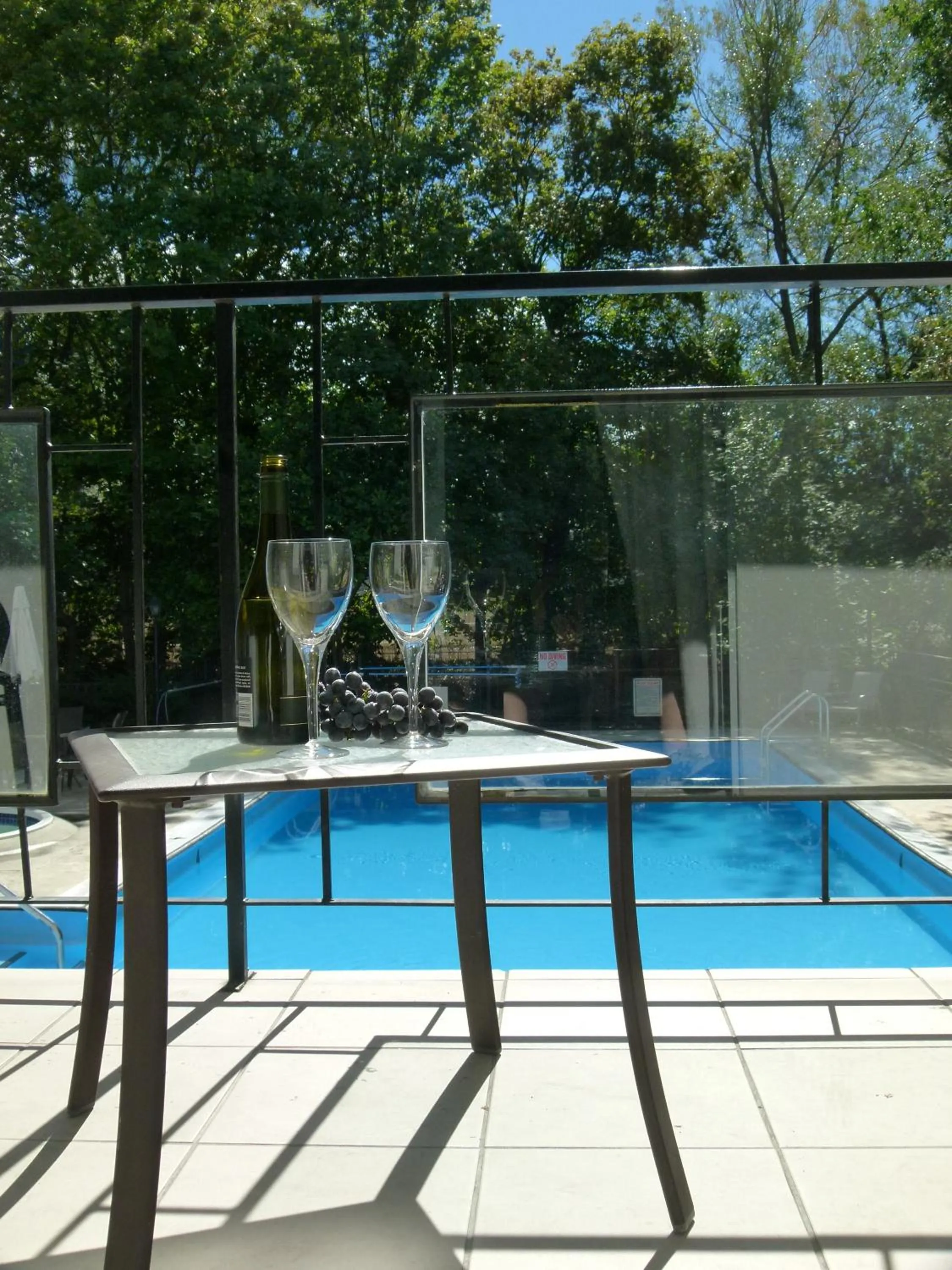 Pool view in Schell Motel