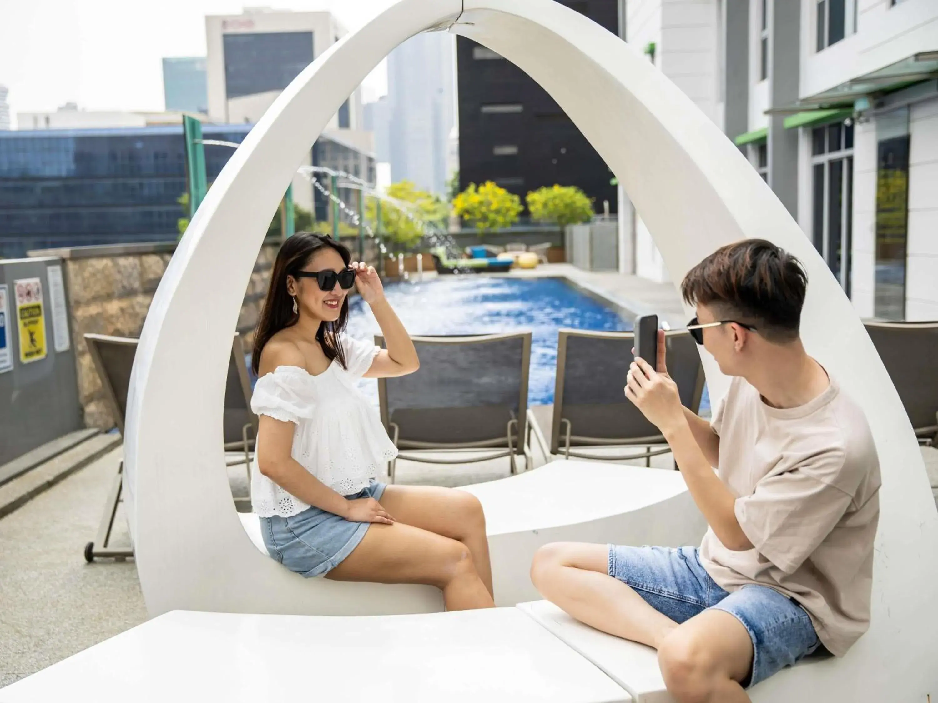 Pool view in ibis Styles Singapore Albert Pool view in ibis Styles Singapore Albert