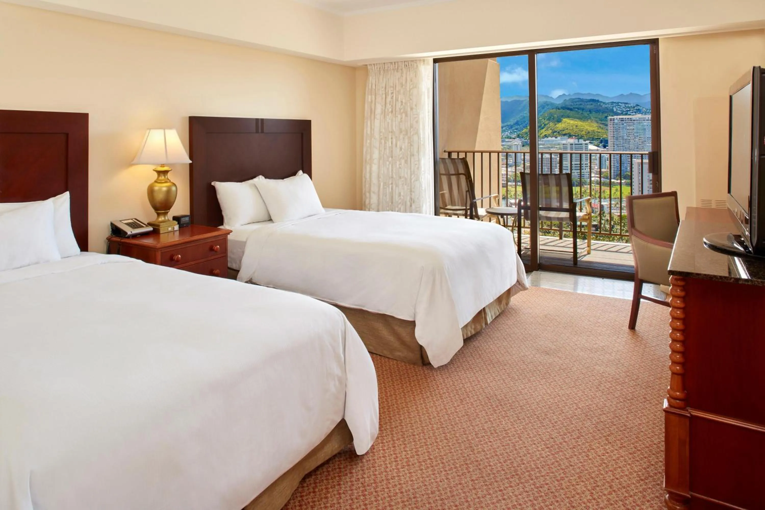 View (from property/room), Bed in Hilton Hawaiian Village Waikiki Beach Resort