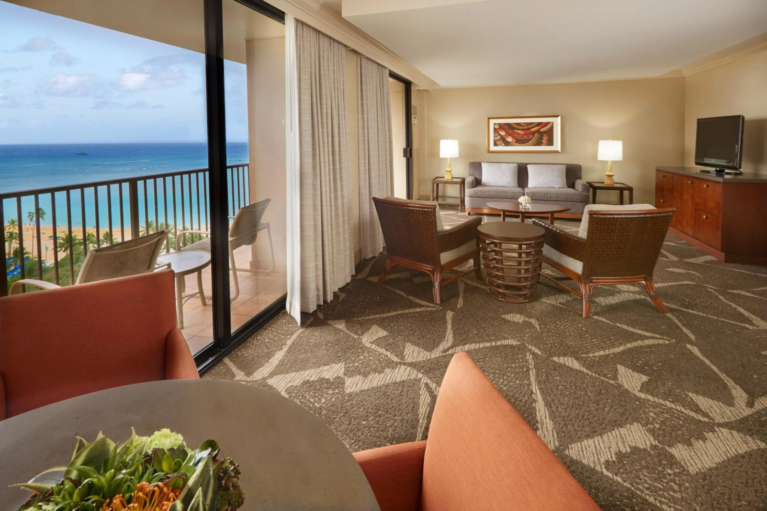 Living room in Hilton Hawaiian Village Waikiki Beach Resort