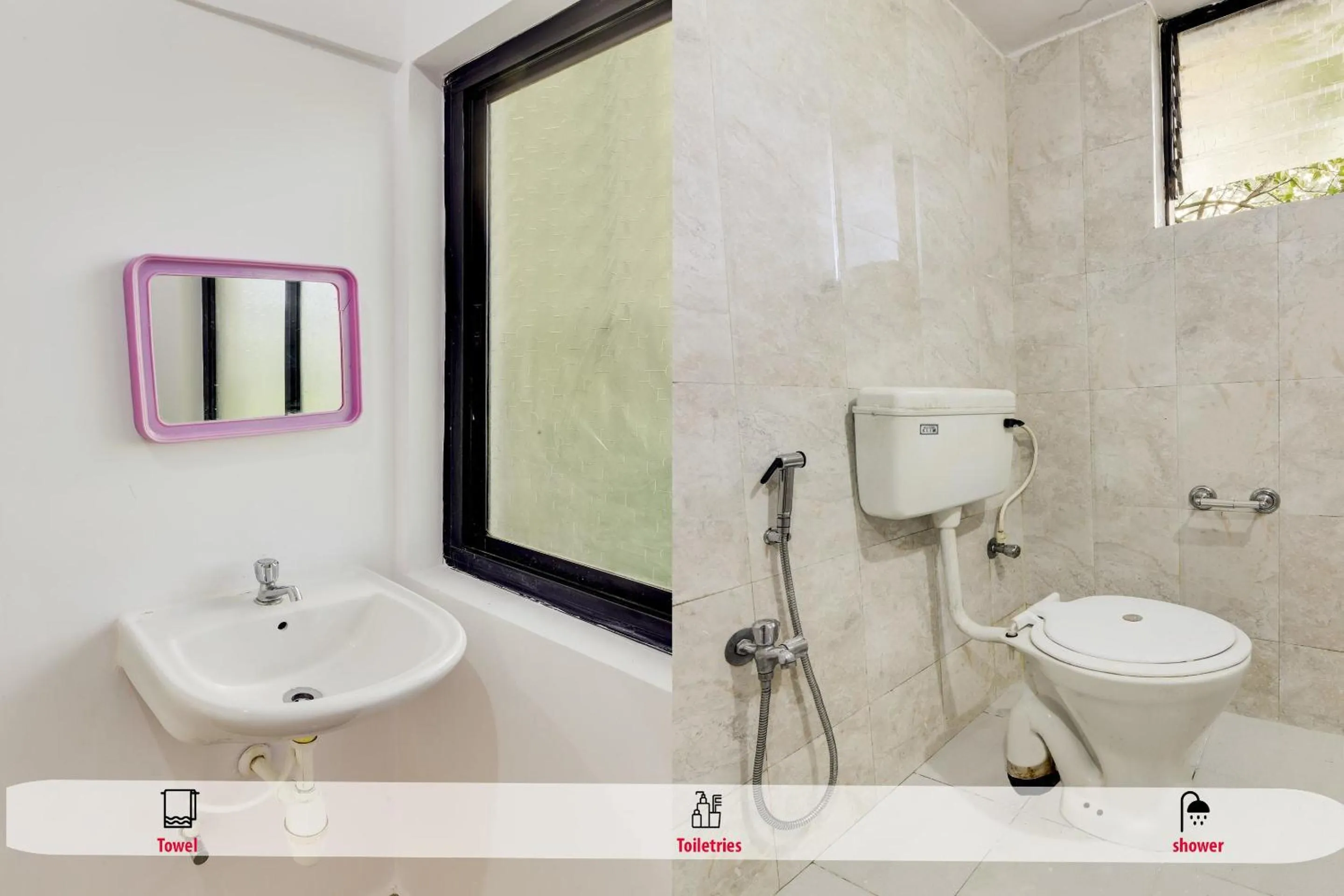 Bathroom in Hotel O Omkar Guest House Near Immaculate Conception Church