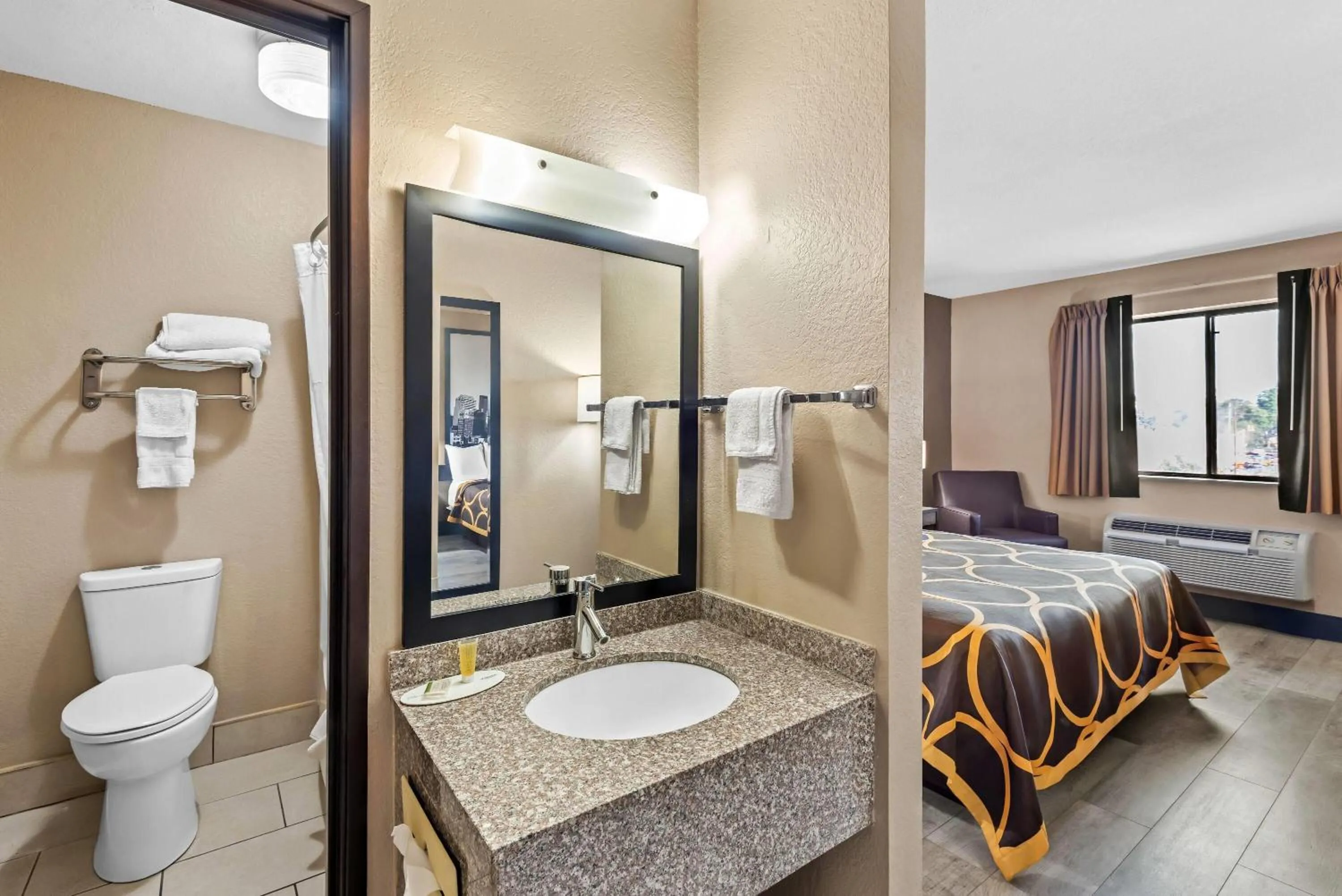 Bed in Super 8 by Wyndham Terre Haute