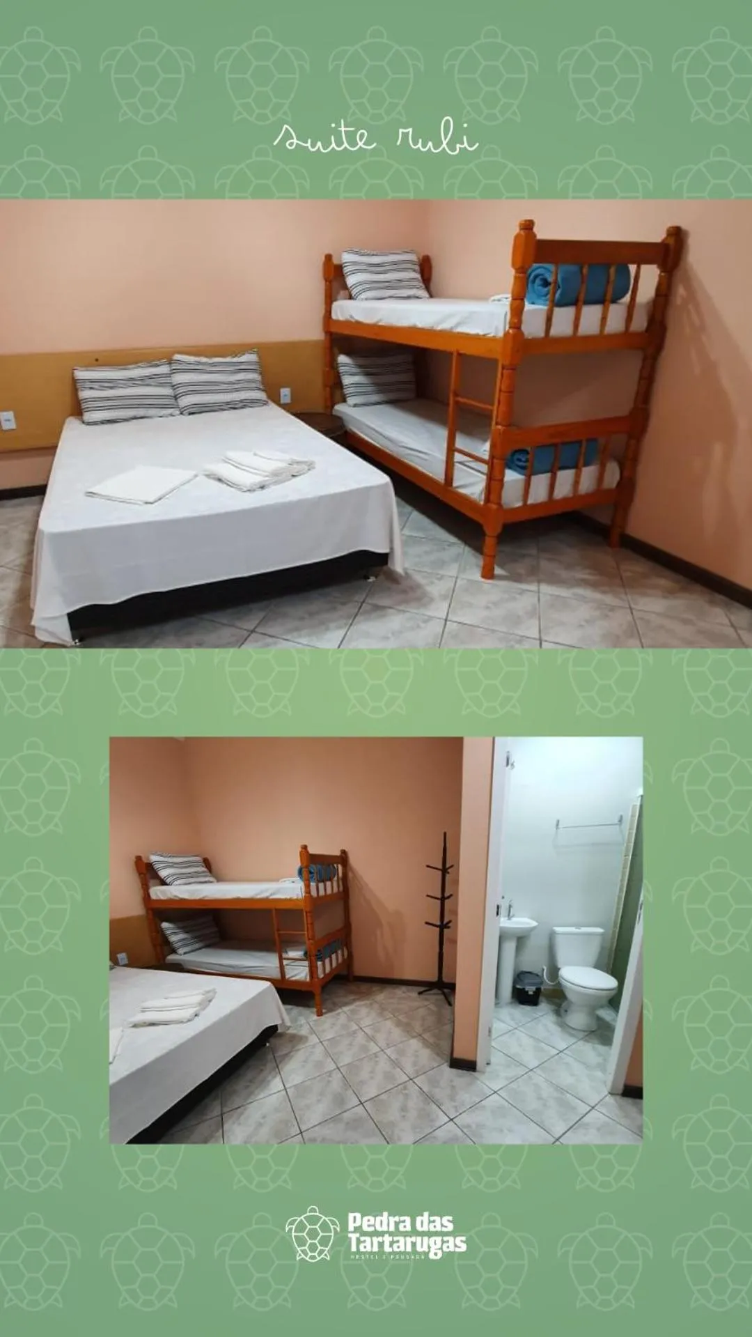 Bathroom, Bed in Pousada Pedra das Tartarugas