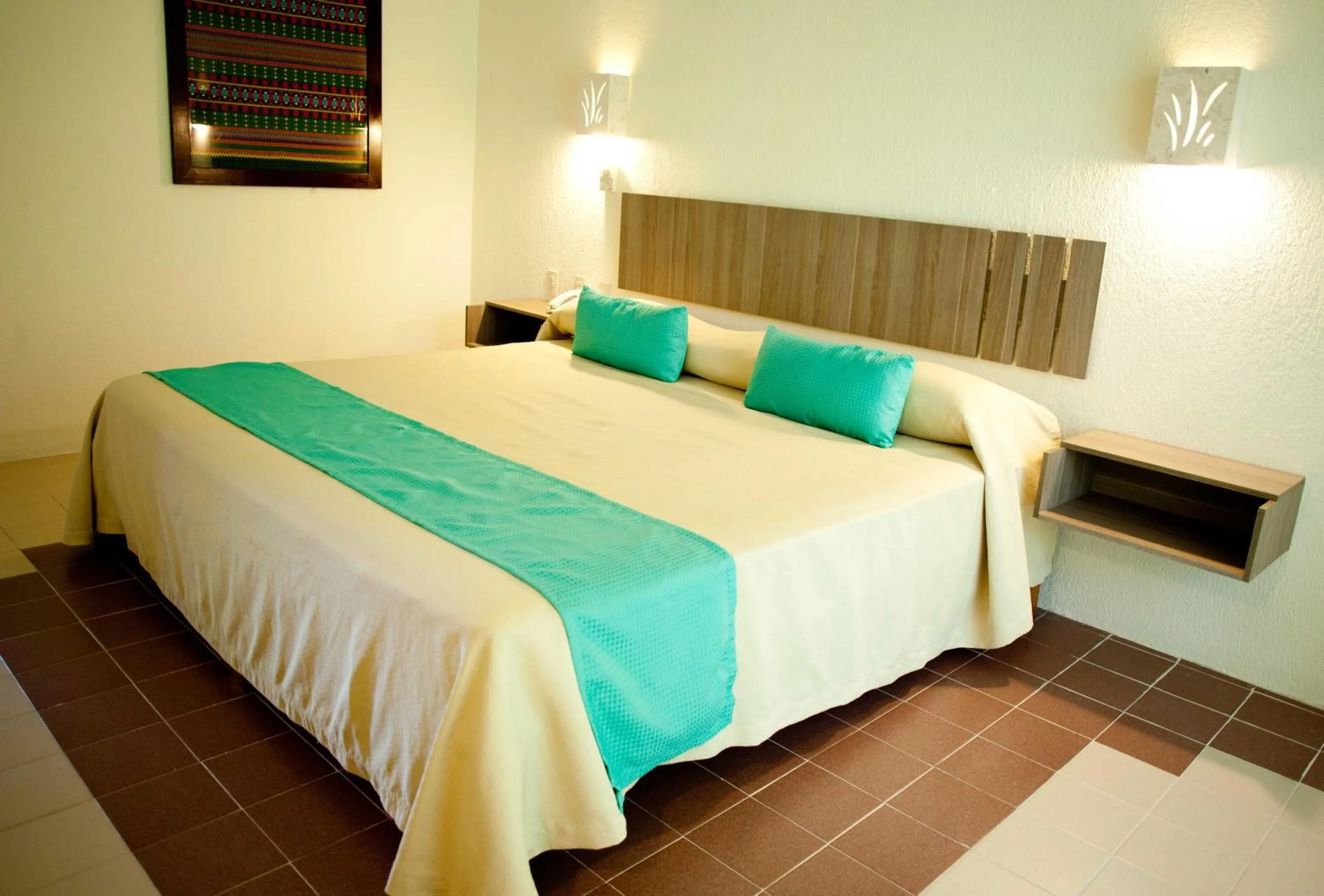 Bed in Hotel Plaza Palenque