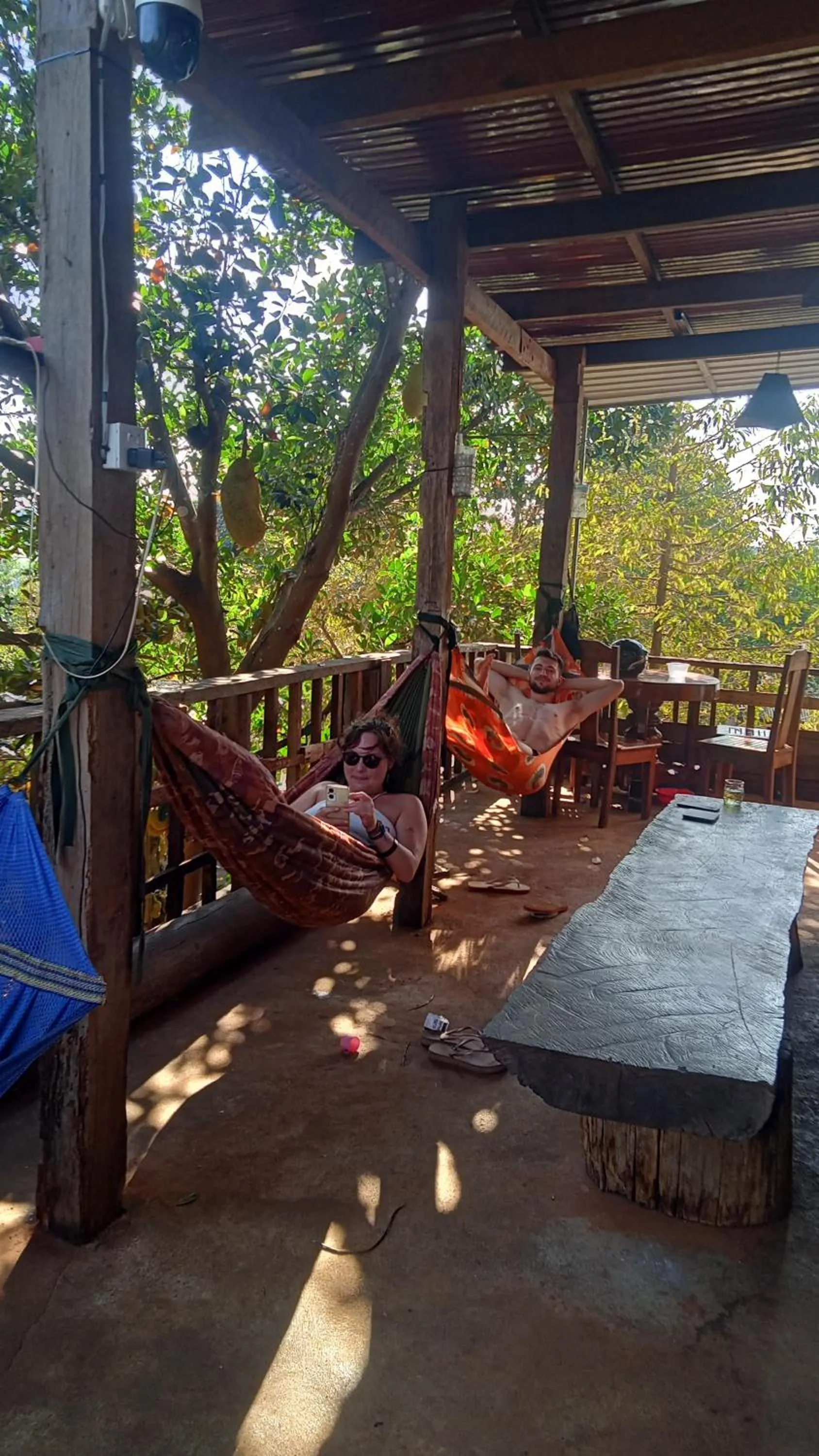 Patio in Bee Bee's Chalets home stay and trekking