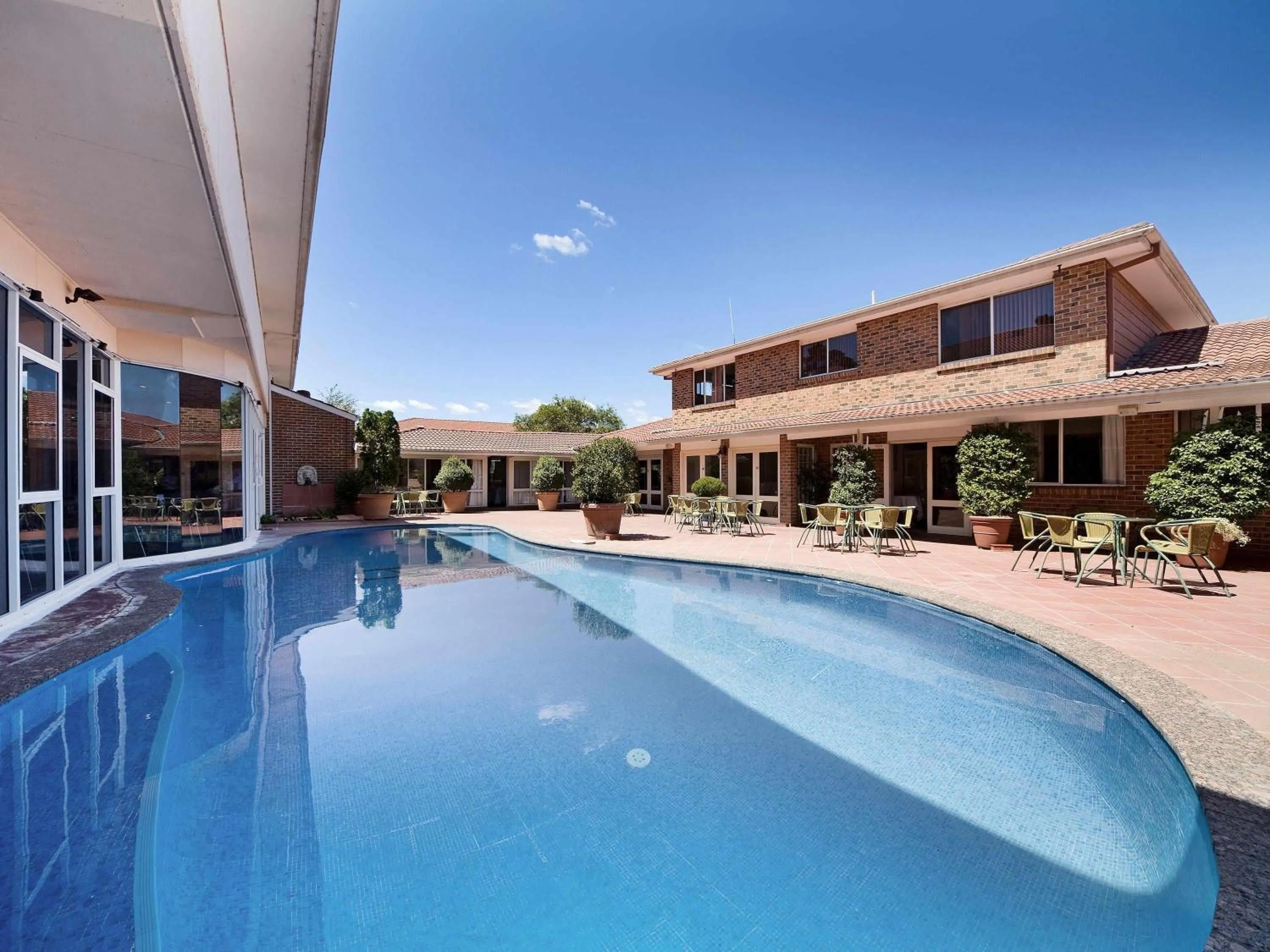 Pool view in ibis Styles Canberra