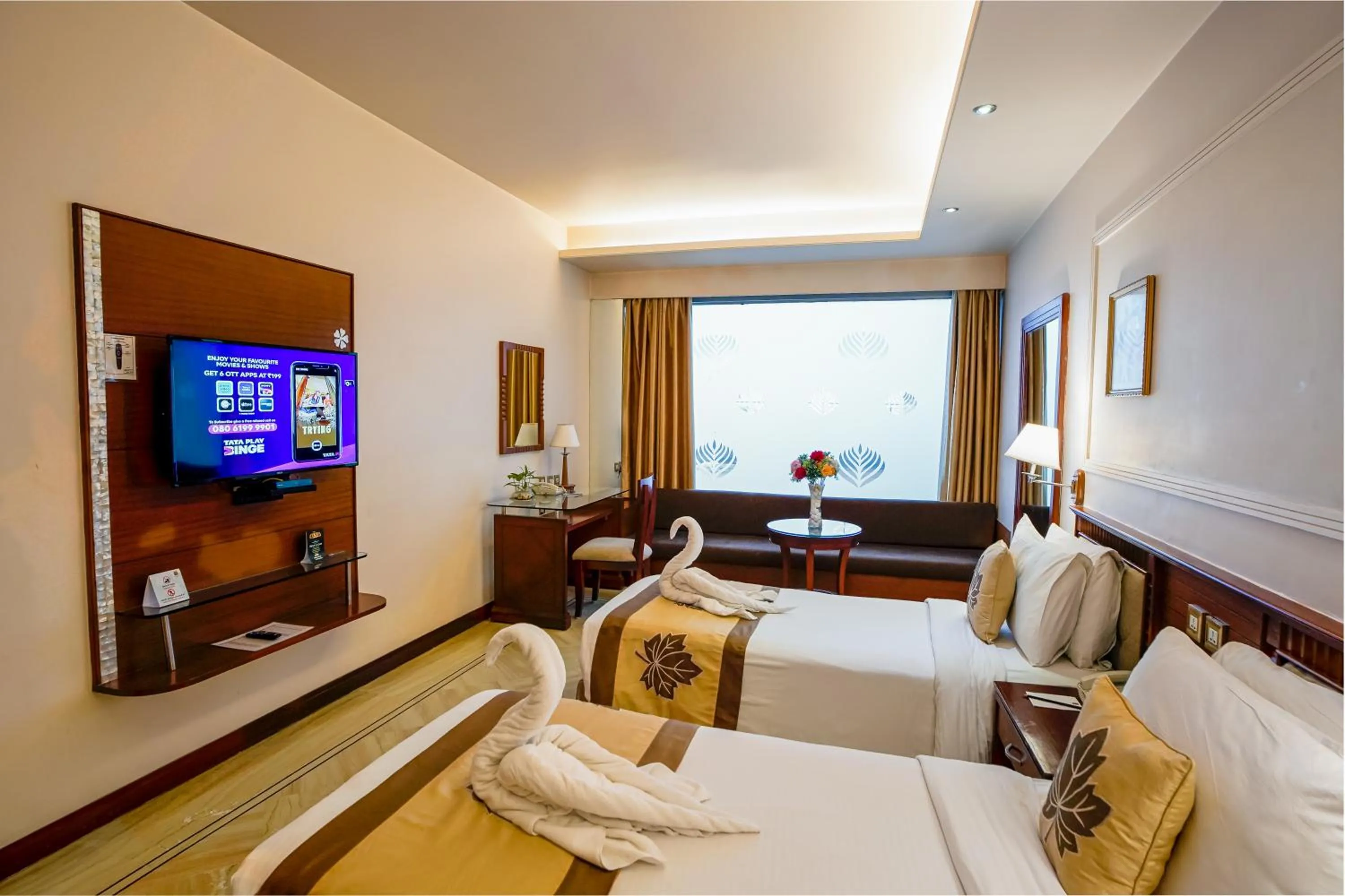 View (from property/room), Bed in Clarion Bella Casa at Airport