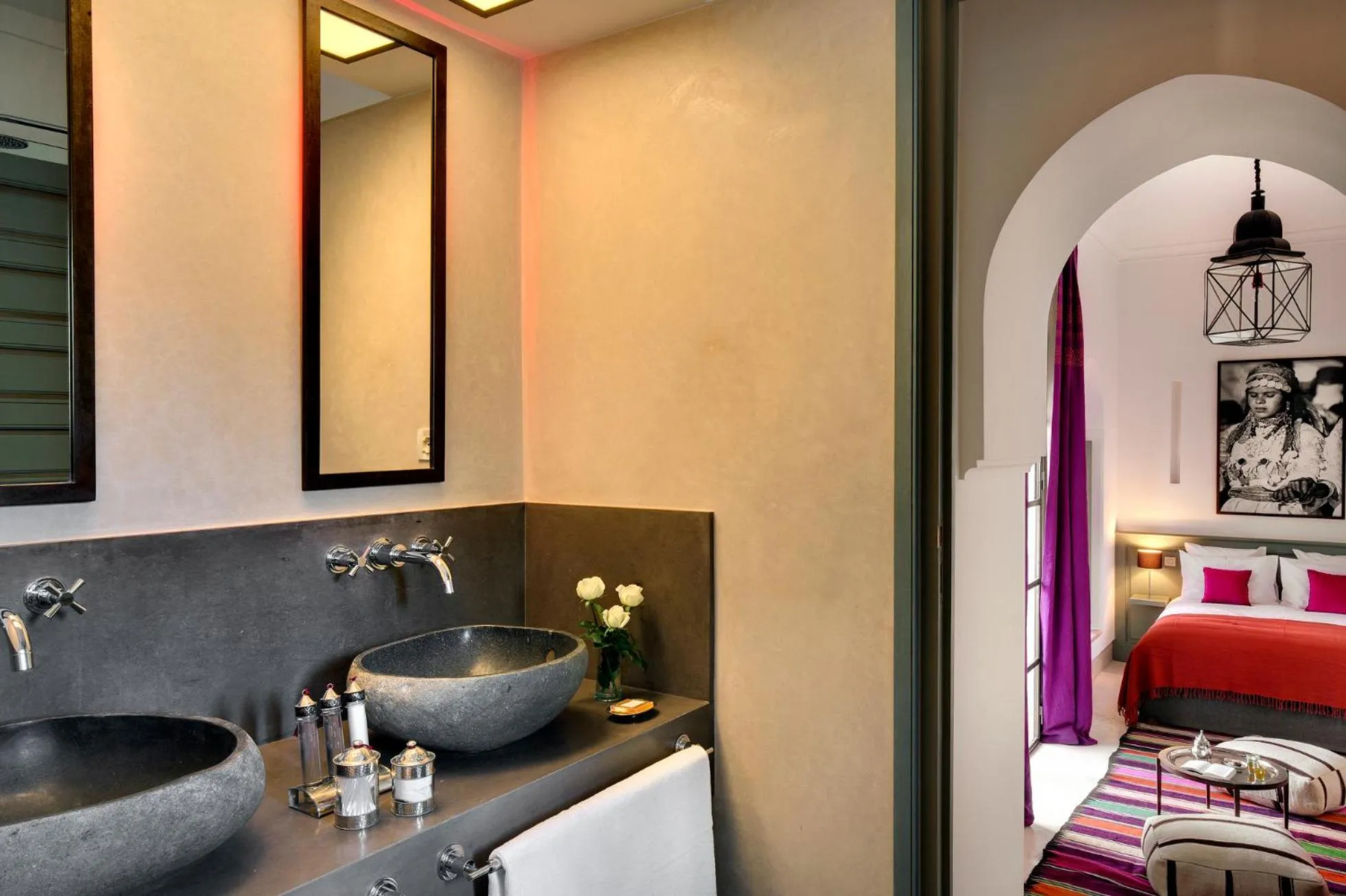 Bathroom, Bed in Riad Antara