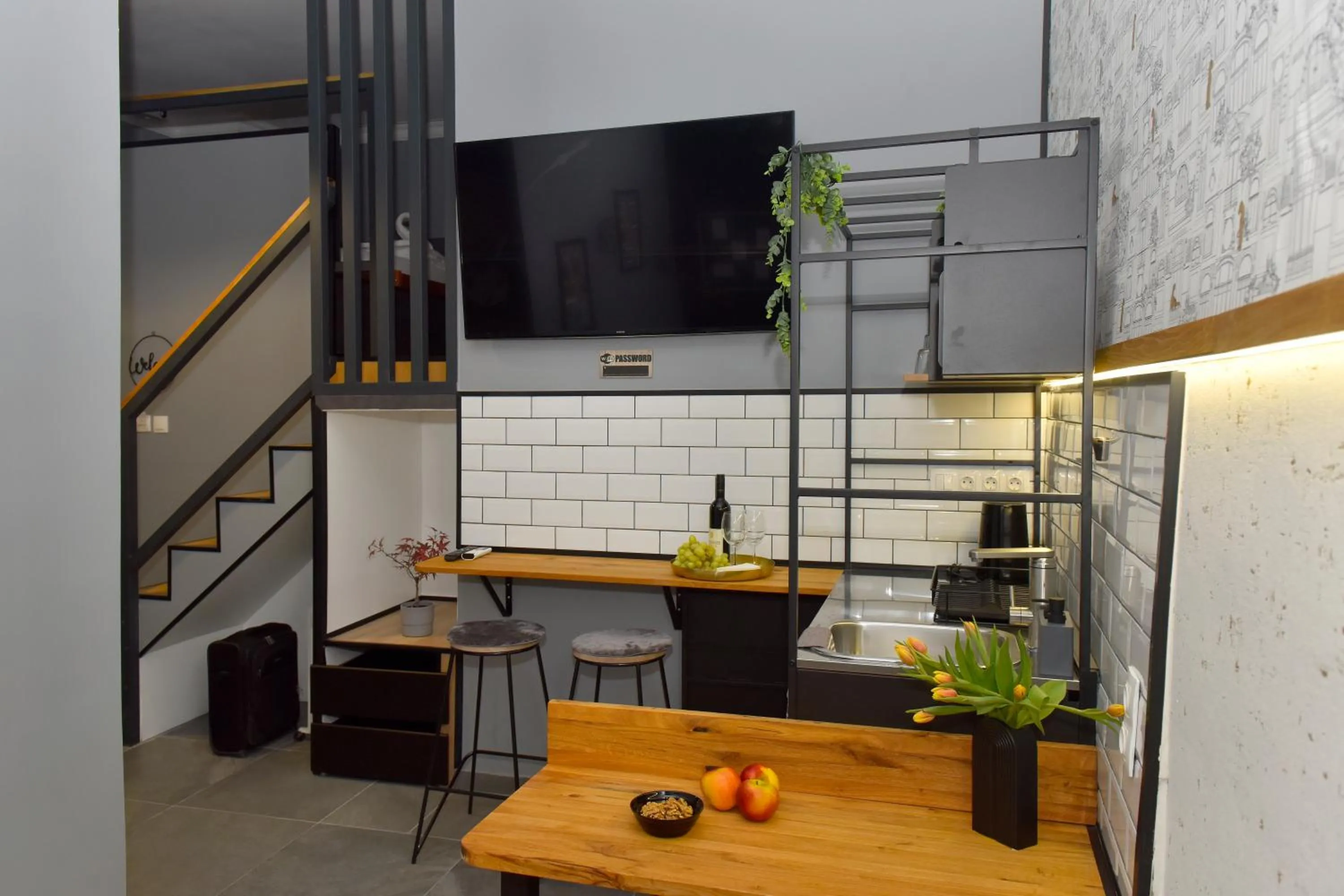 Kitchen or kitchenette in Walk Inn Váci 78