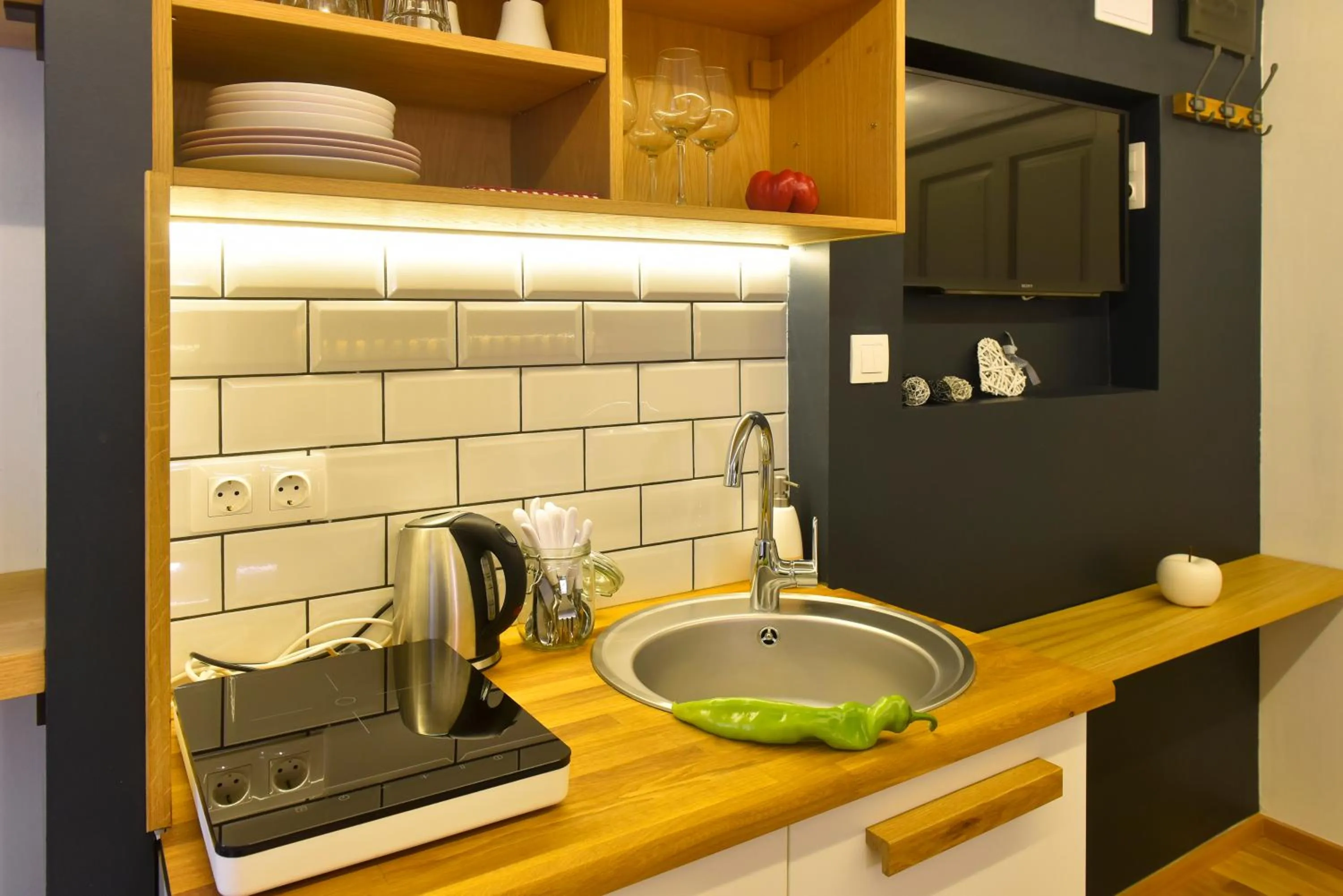 Kitchen or kitchenette in Walk Inn Váci 78