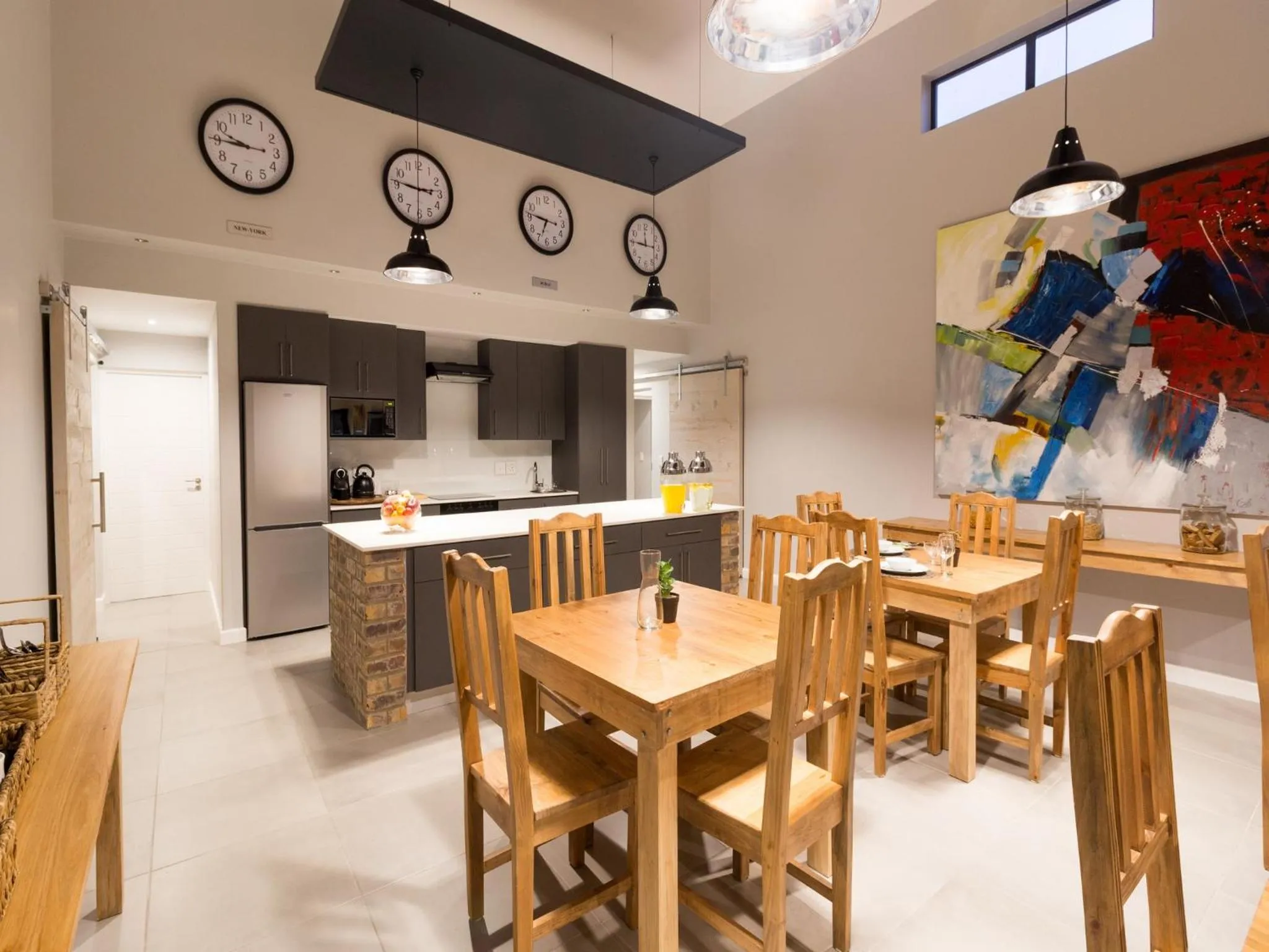 Communal kitchen in The Greens Guest House