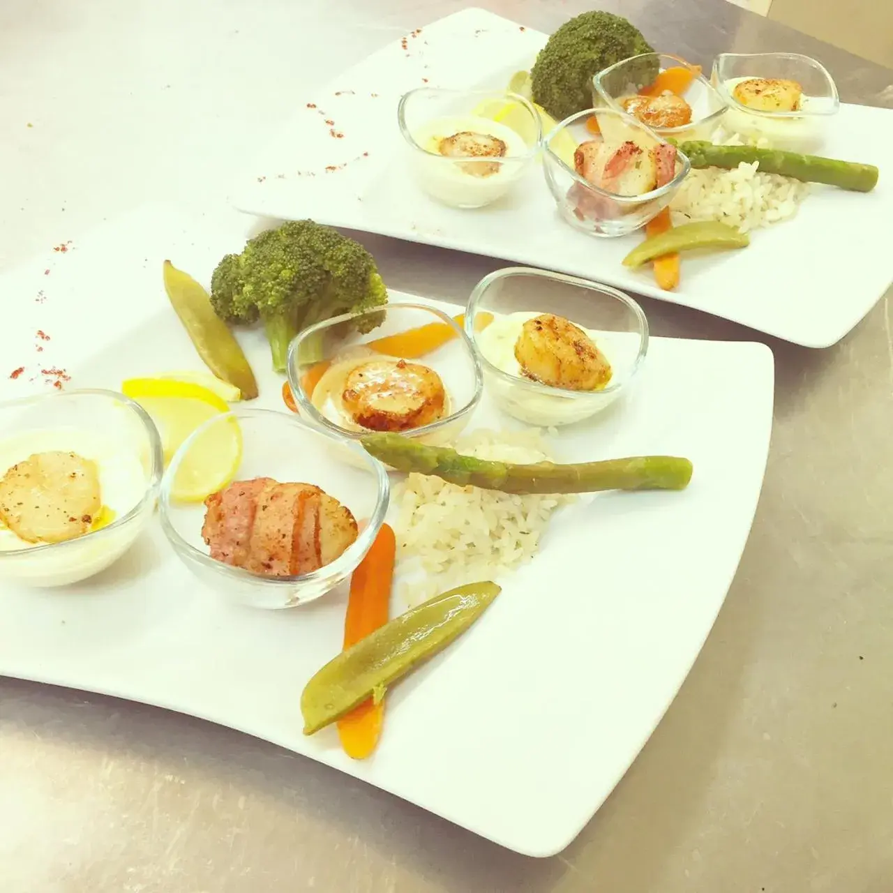 Food close-up in Logis Hotel Restaurant Le Vedaquais Food close-up in Logis Hotel Restaurant Le Vedaquais