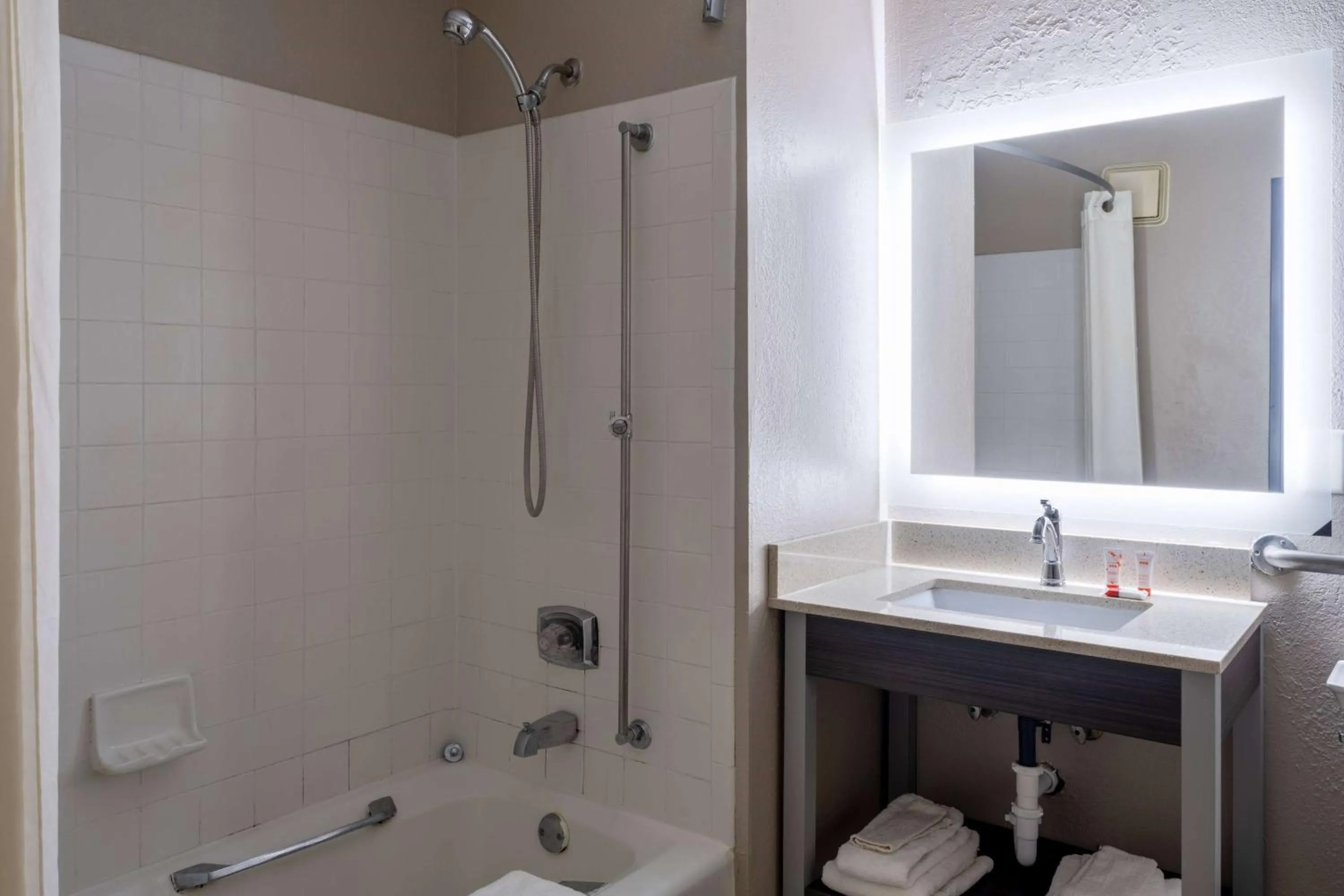 Bathroom in Super 8 by Wyndham Merrillville