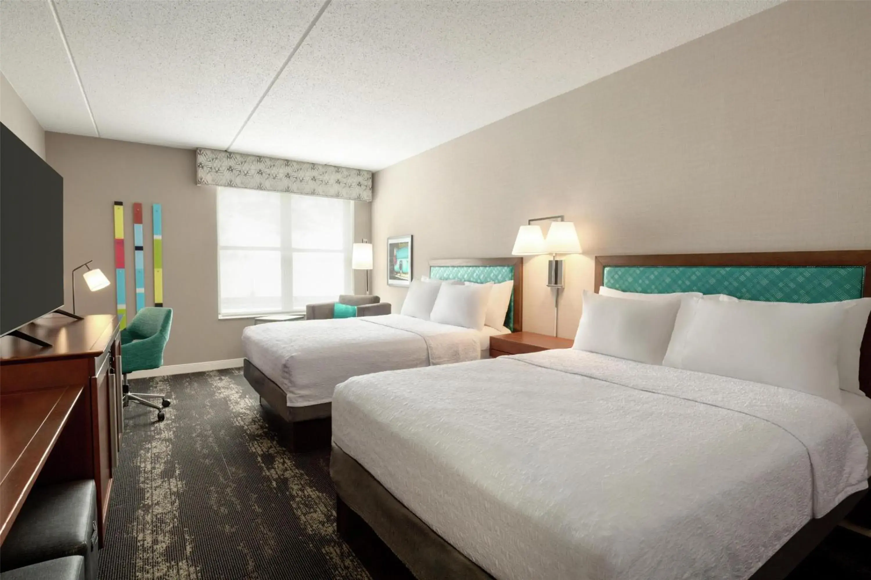 Queen Room with Two Queen Beds - Mobility Access/Non-Smoking in Hampton Inn at Tin Lizzie Gaming Resort Queen Room with Two Queen Beds - Mobility Access/Non-Smoking in Hampton Inn at Tin Lizzie Gaming Resort