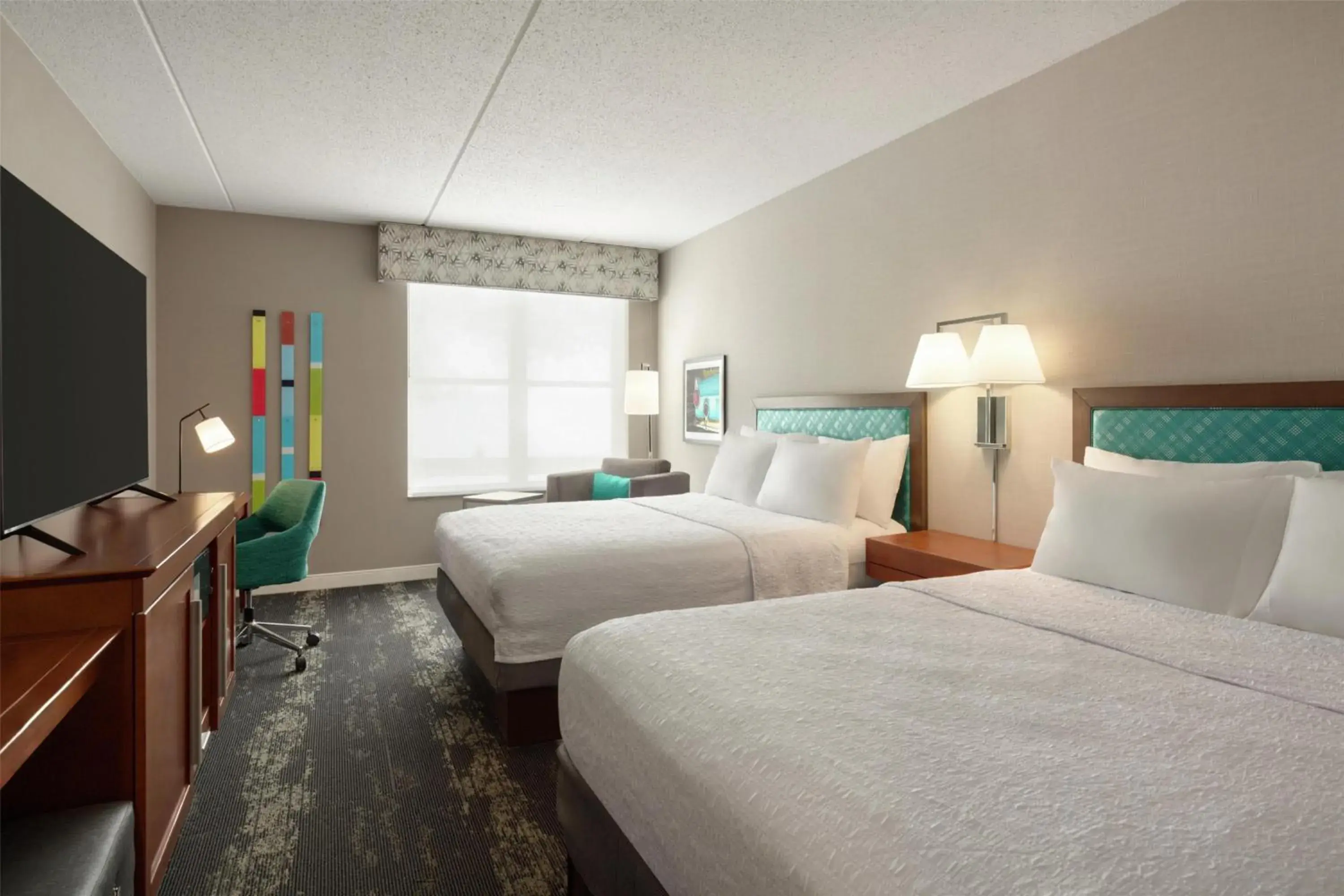 Room with Two Queen Beds - Non-Smoking in Hampton Inn at Tin Lizzie Gaming Resort Room with Two Queen Beds - Non-Smoking in Hampton Inn at Tin Lizzie Gaming Resort