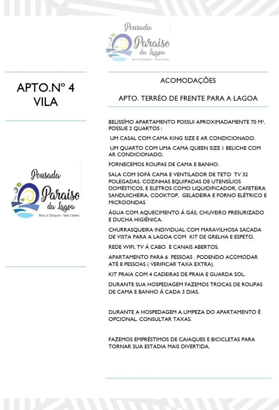 POUSADA PARAÍSO DA LAGOA