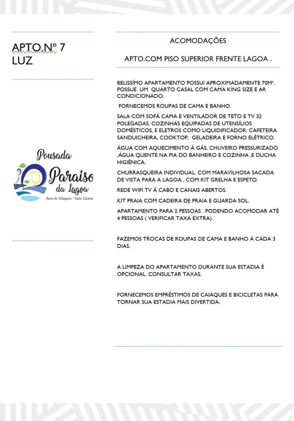 POUSADA PARAÍSO DA LAGOA