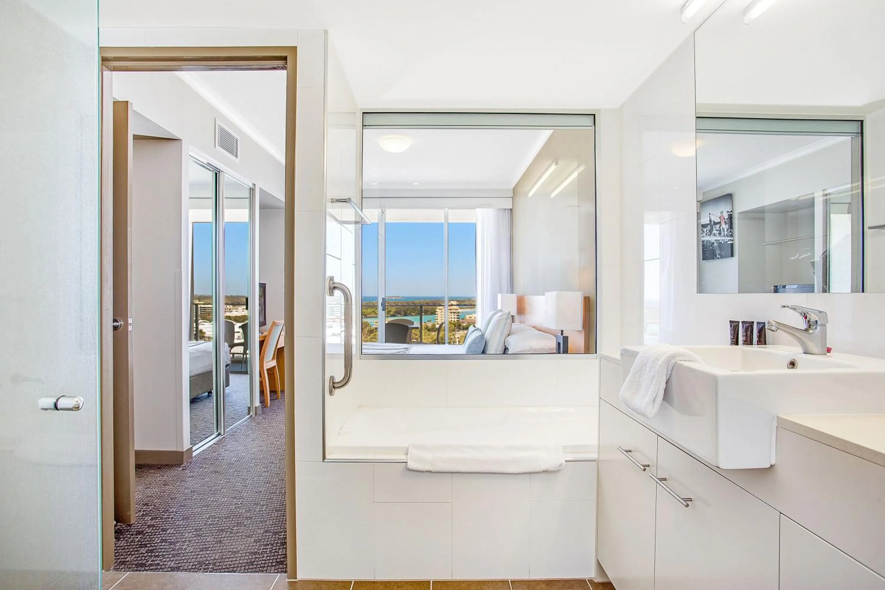 Bathroom, Bed in Mantra Twin Towns