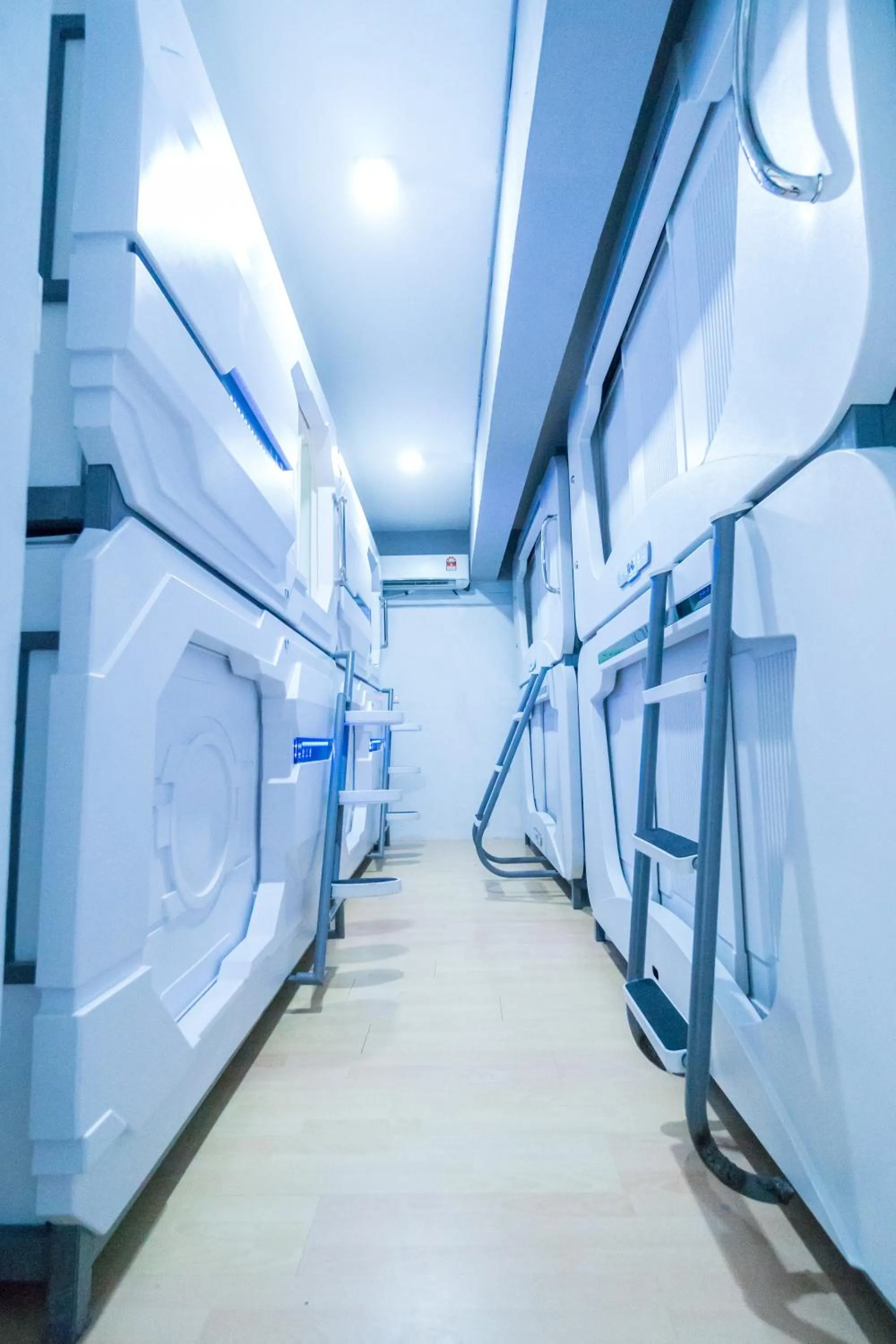 bunk bed in Seaview Capsule Hotel