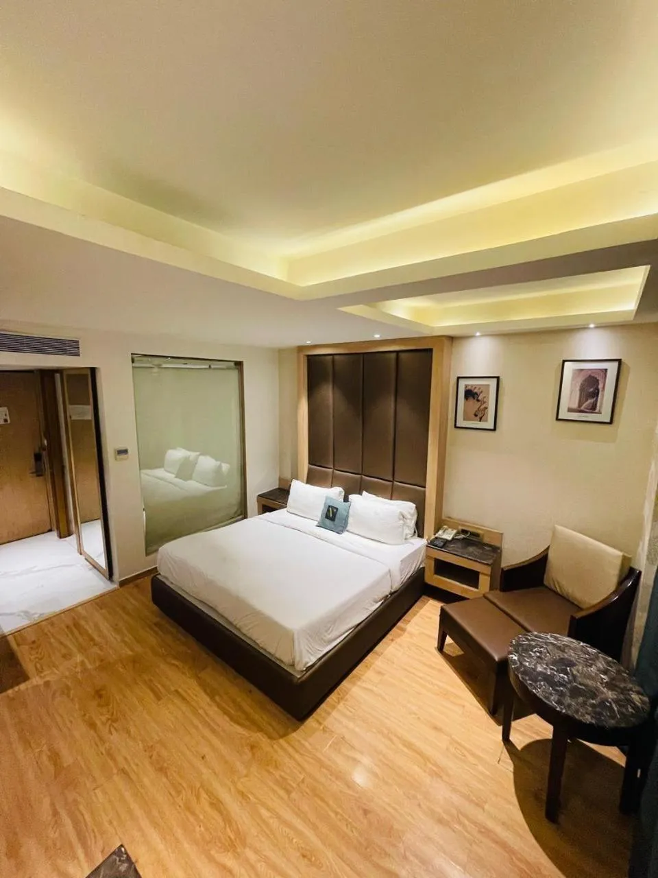 Seating area in Hotel V Hazratganj