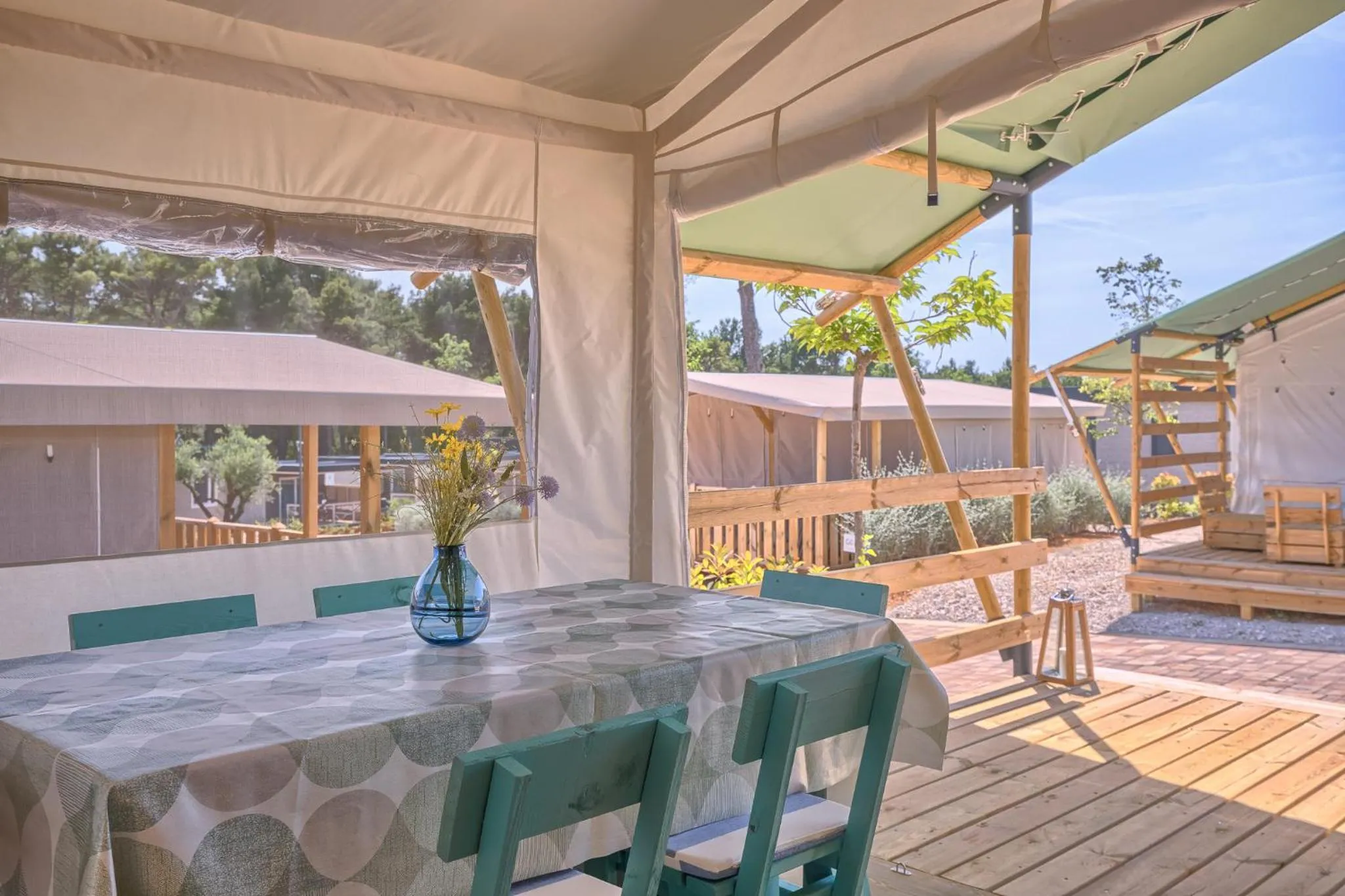 Balcony/Terrace in Mobile Homes Camping Santa Marina, Lanterna