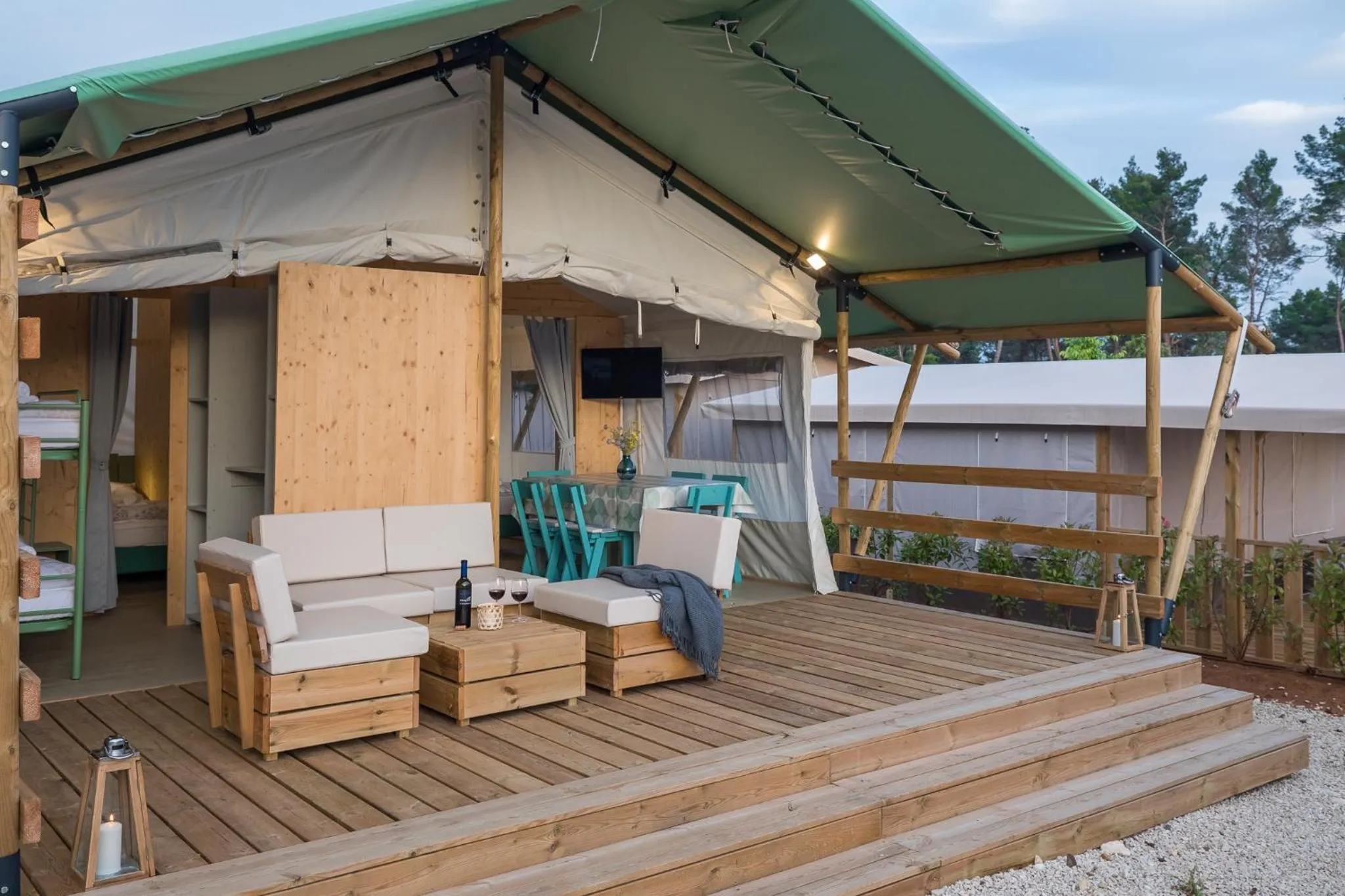 Balcony/Terrace in Mobile Homes Camping Santa Marina, Lanterna