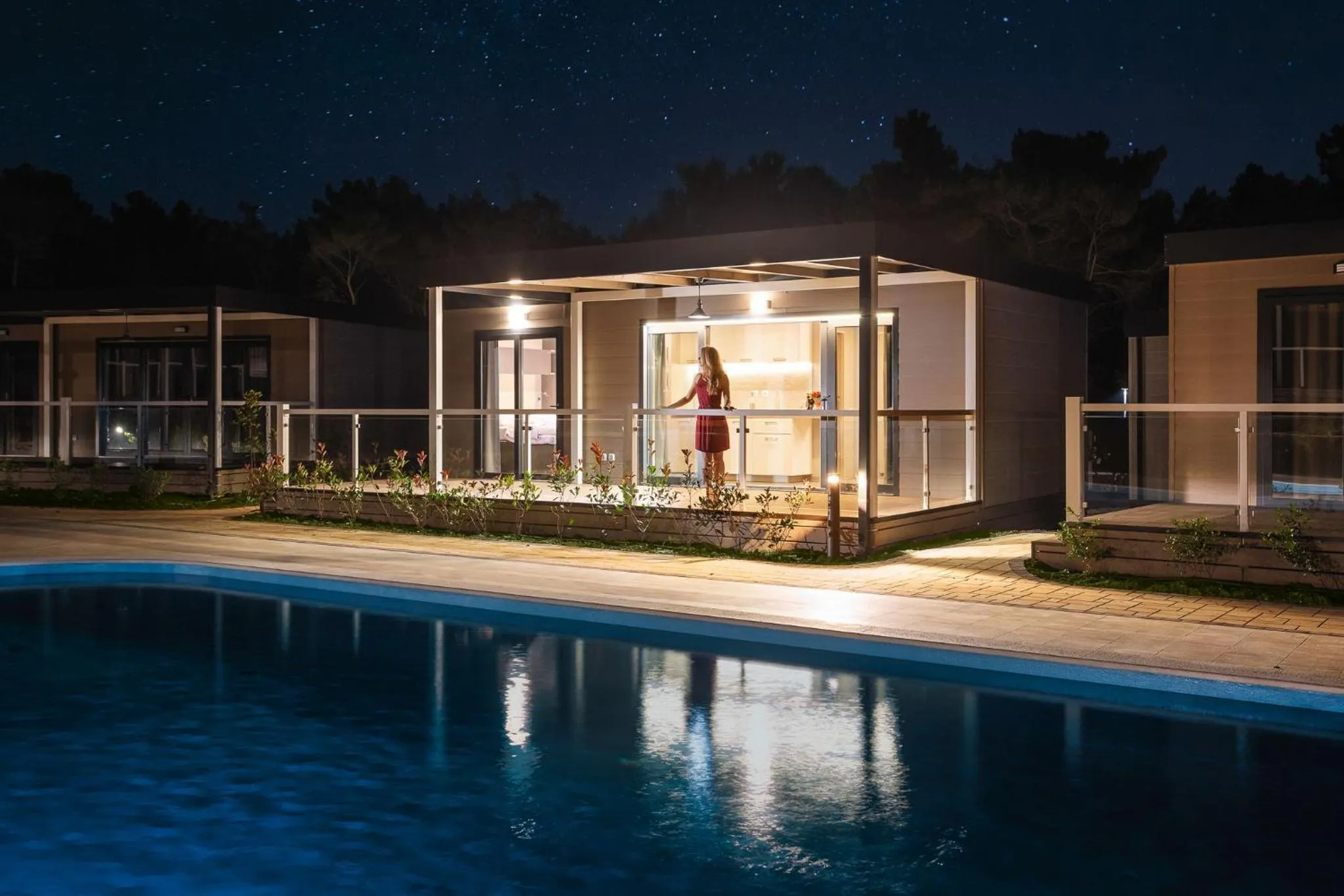 Night in Mobile Homes Camping Santa Marina, Lanterna