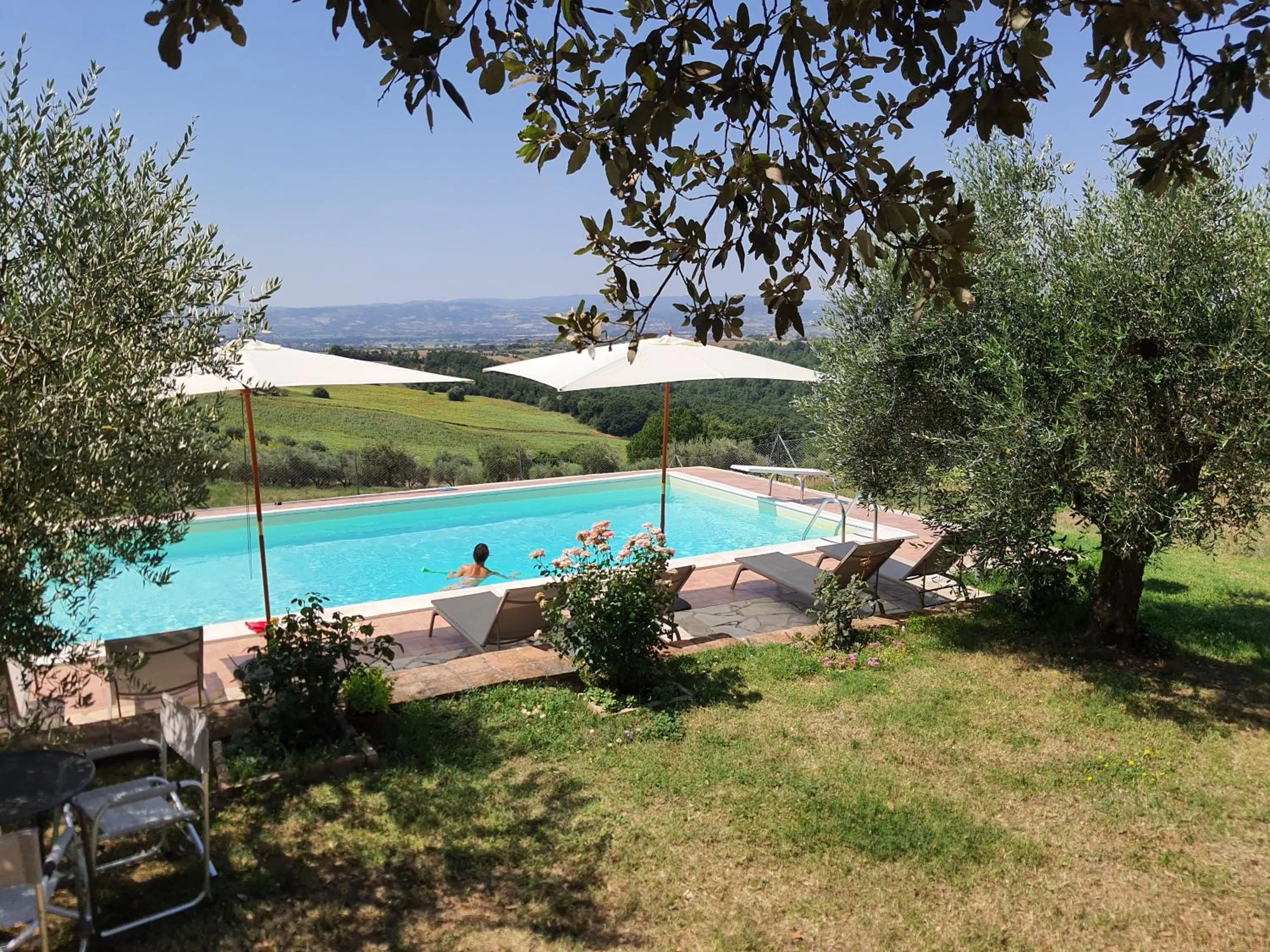Pool view in La Collina
