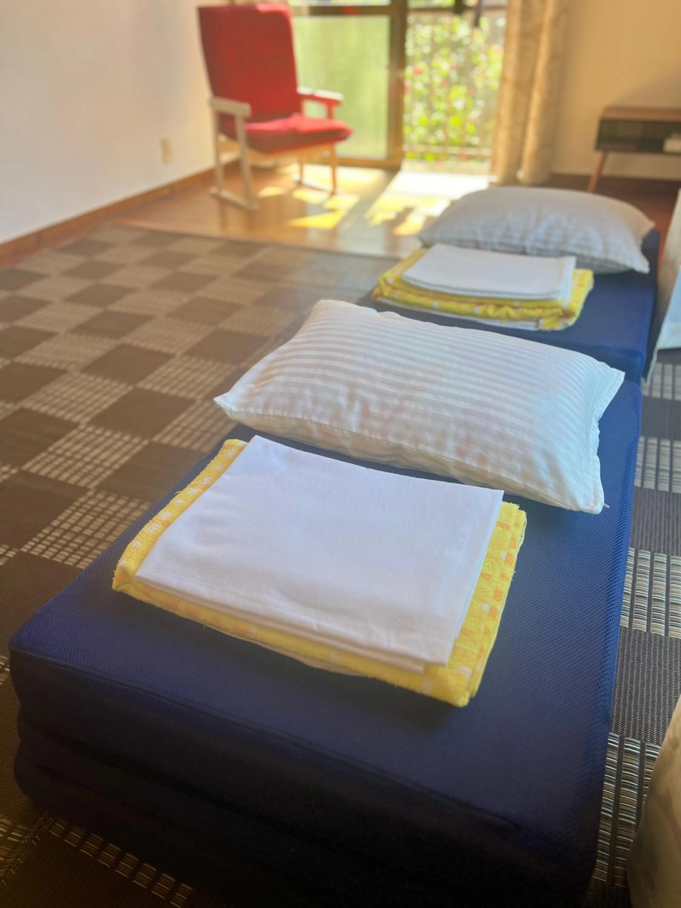 Bed in Minshuku Kuroshima