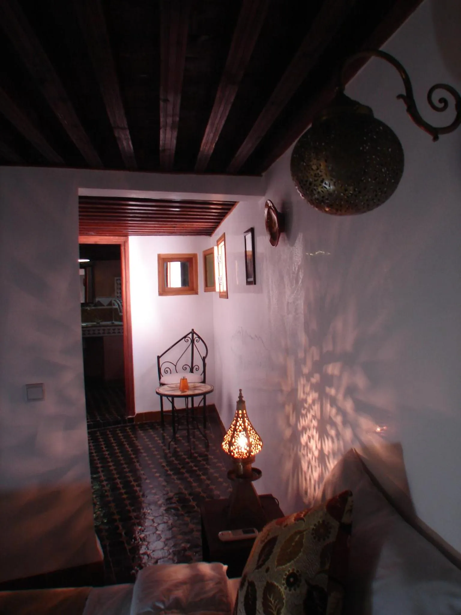 Seating area, Bed in Riad Sheryne Fes