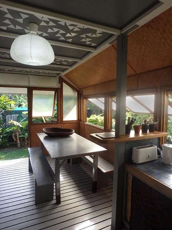 Dining area in JUSTMOOREA Location Haapiti