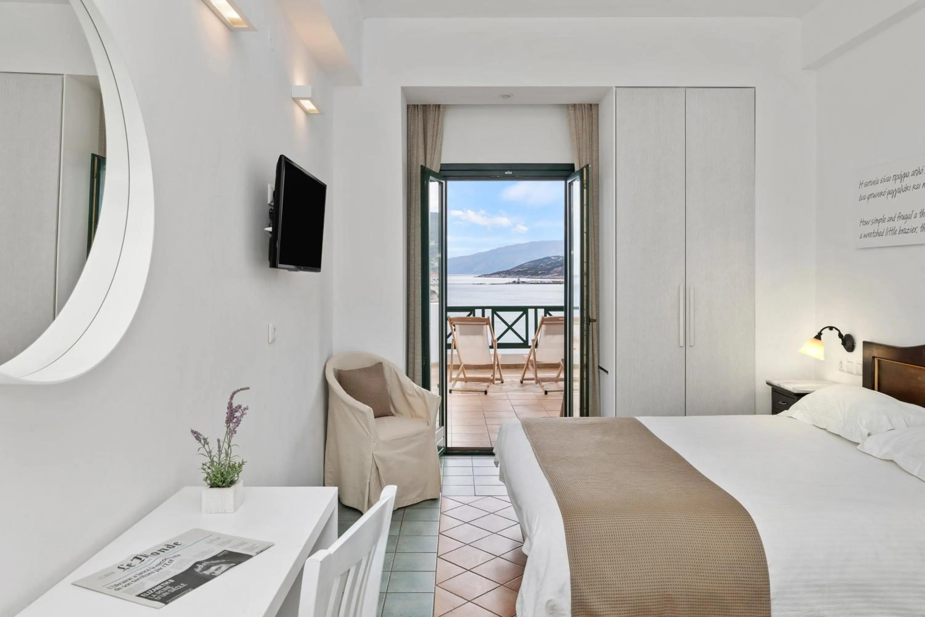 Bed in Erofili Beach Hotel