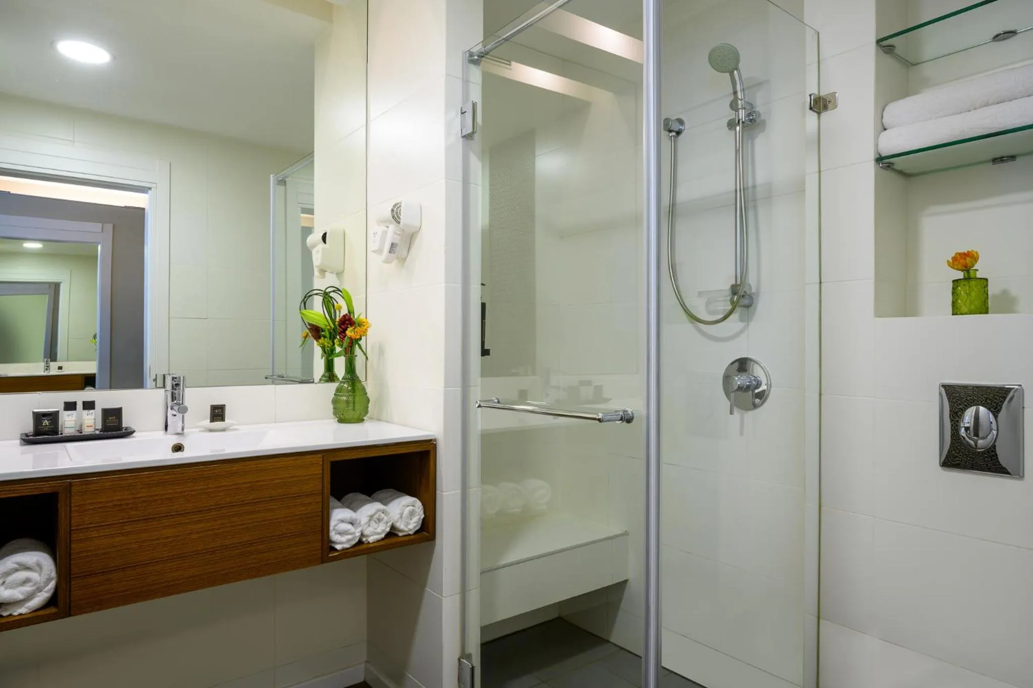 Shower in Sadot Hotel Ben Gurion Airport - an Atlas Boutique Hotel