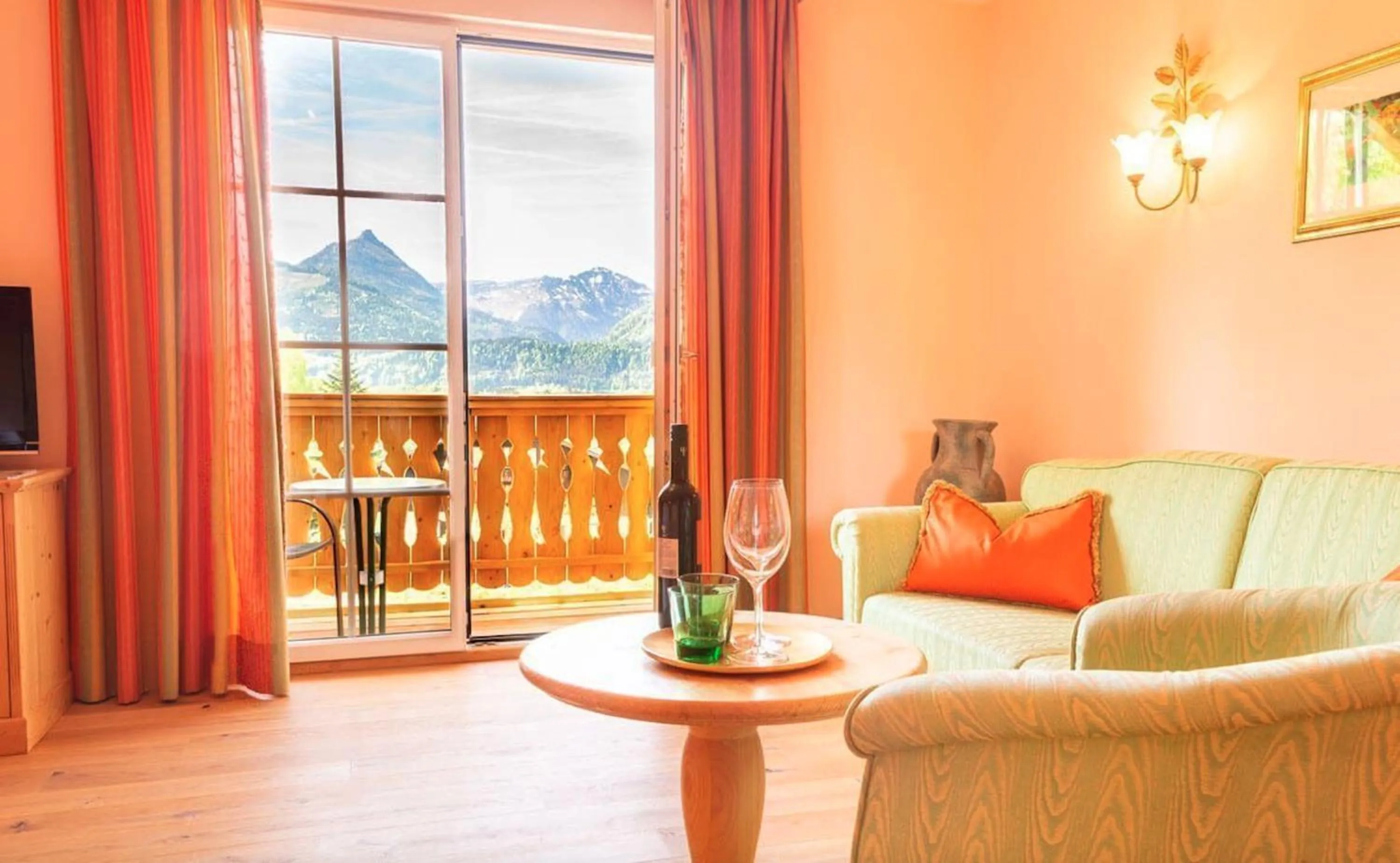 Seating area in Hotel Försterhof lebe pur, genieße den Tag