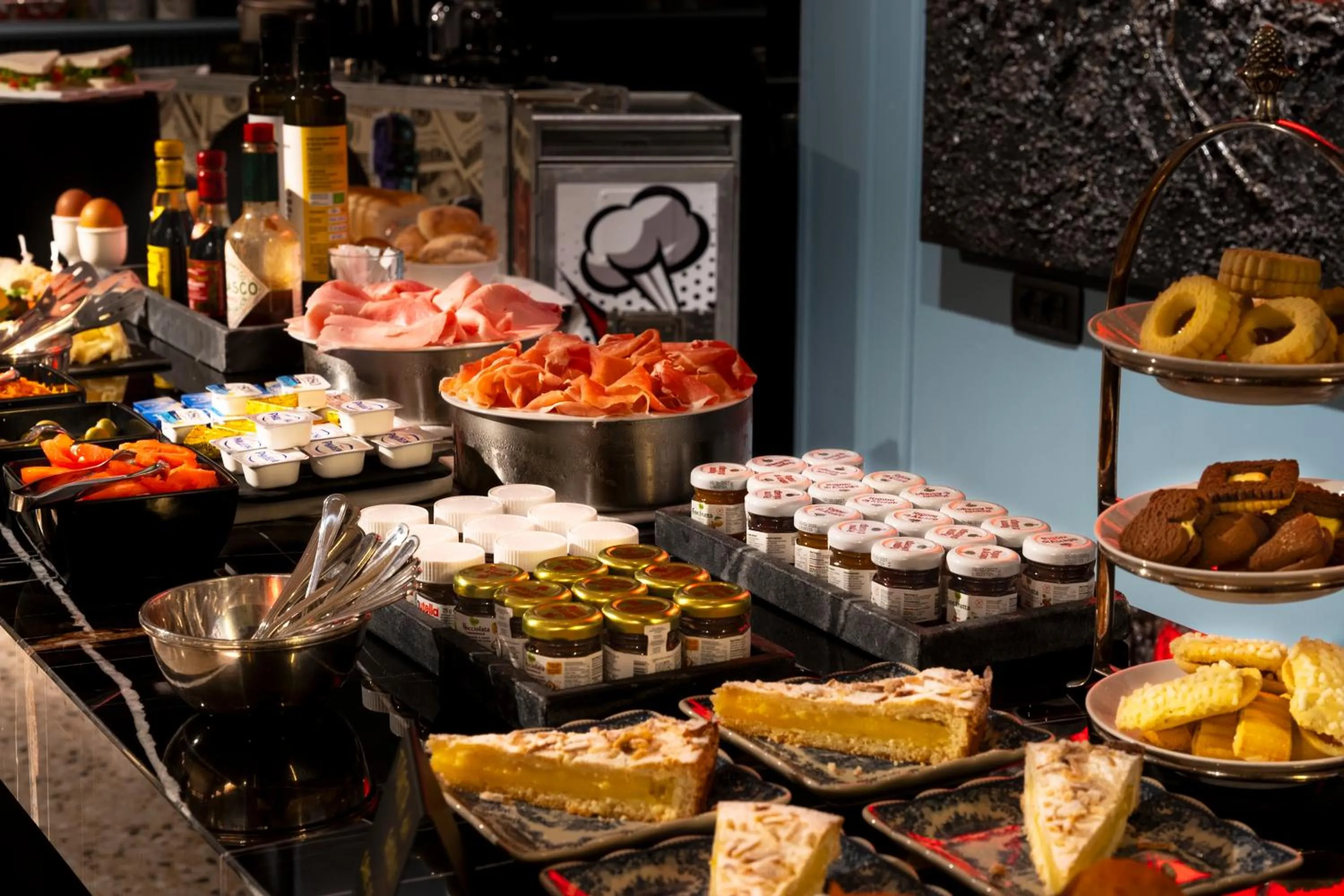 Buffet breakfast in The Glam Boutique Hotel & Apt