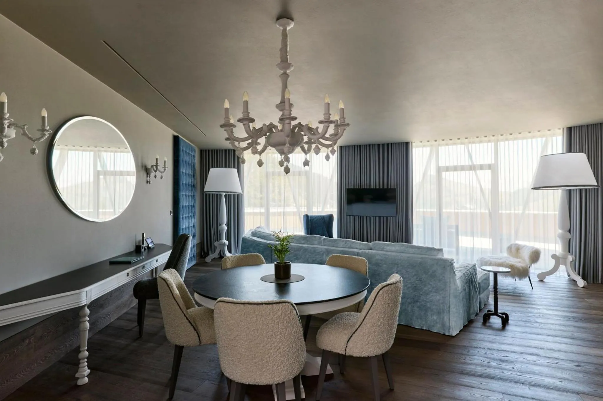 Bedroom in COMO Alpina Dolomites