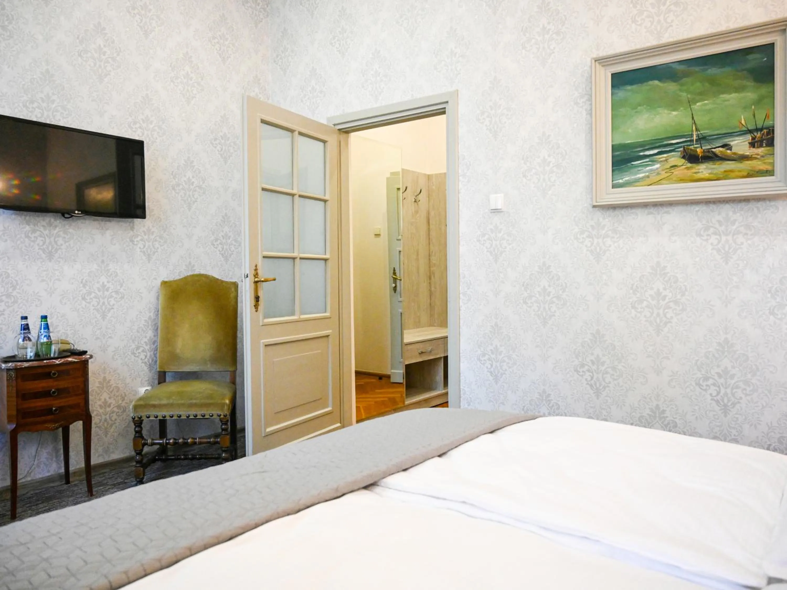 Communal lounge/ TV room, Bed in Zamek w Krokowej