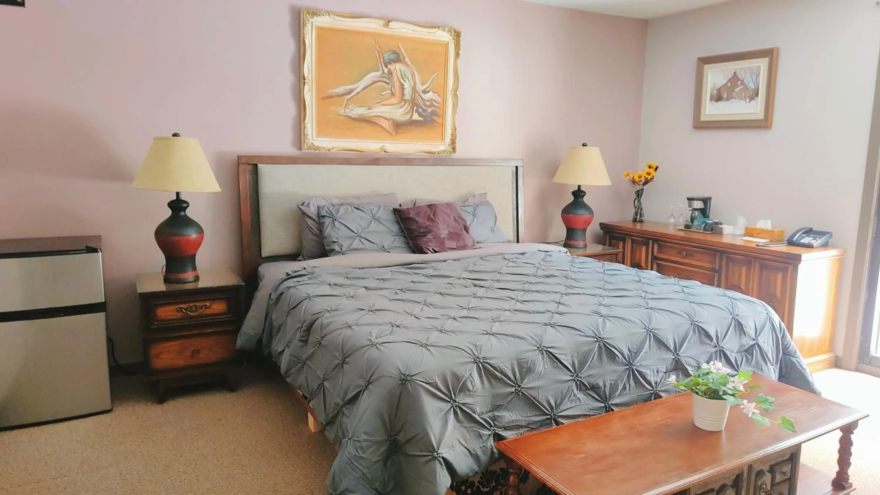 Bed in Motel Le Radisson de Val-David